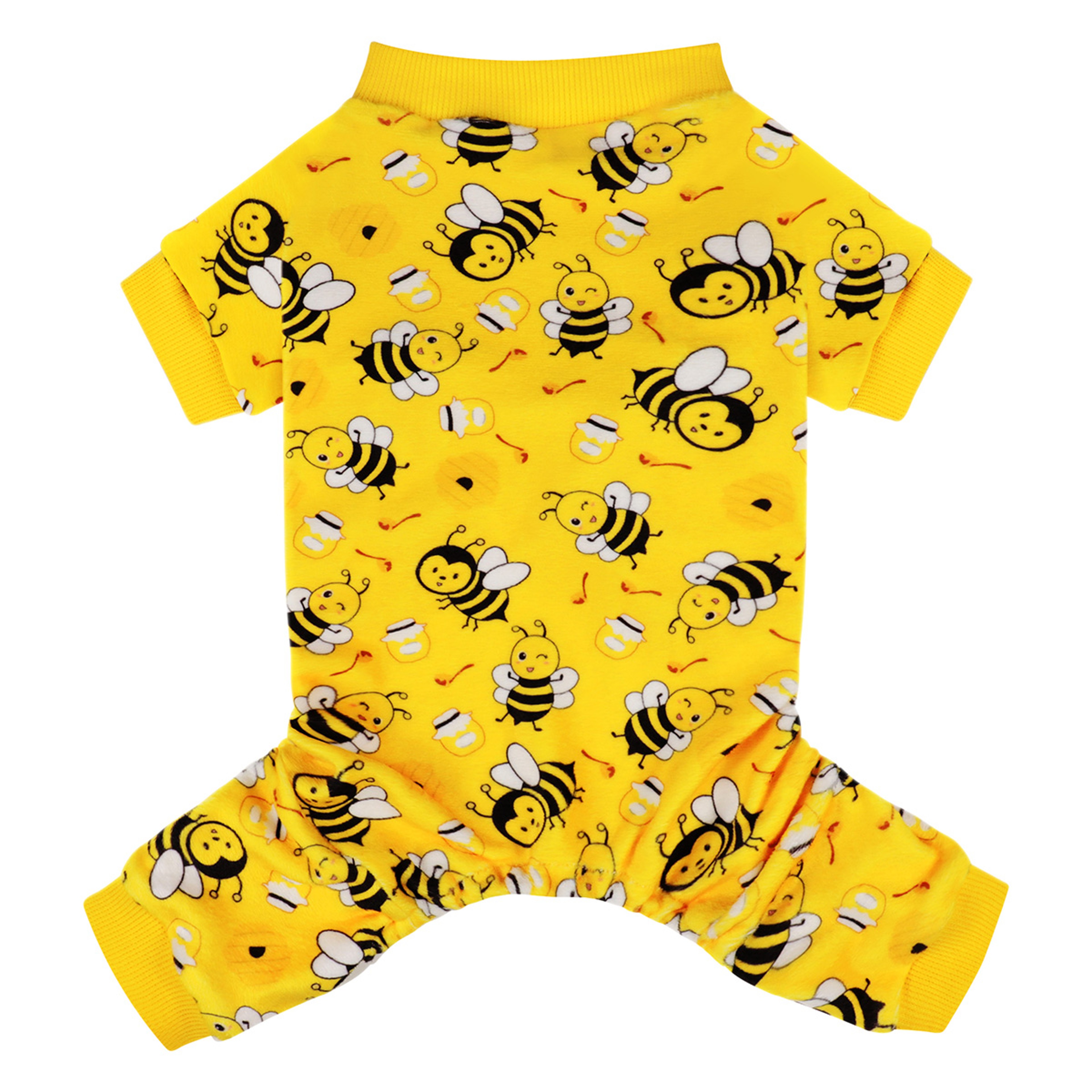 Cozy Winter PJs with Feet, Perfect for Small Dogs, Soft Stretchy Onesie for Chihuahua Yorkie, Funny Bee Dog Pajamas – view 8
