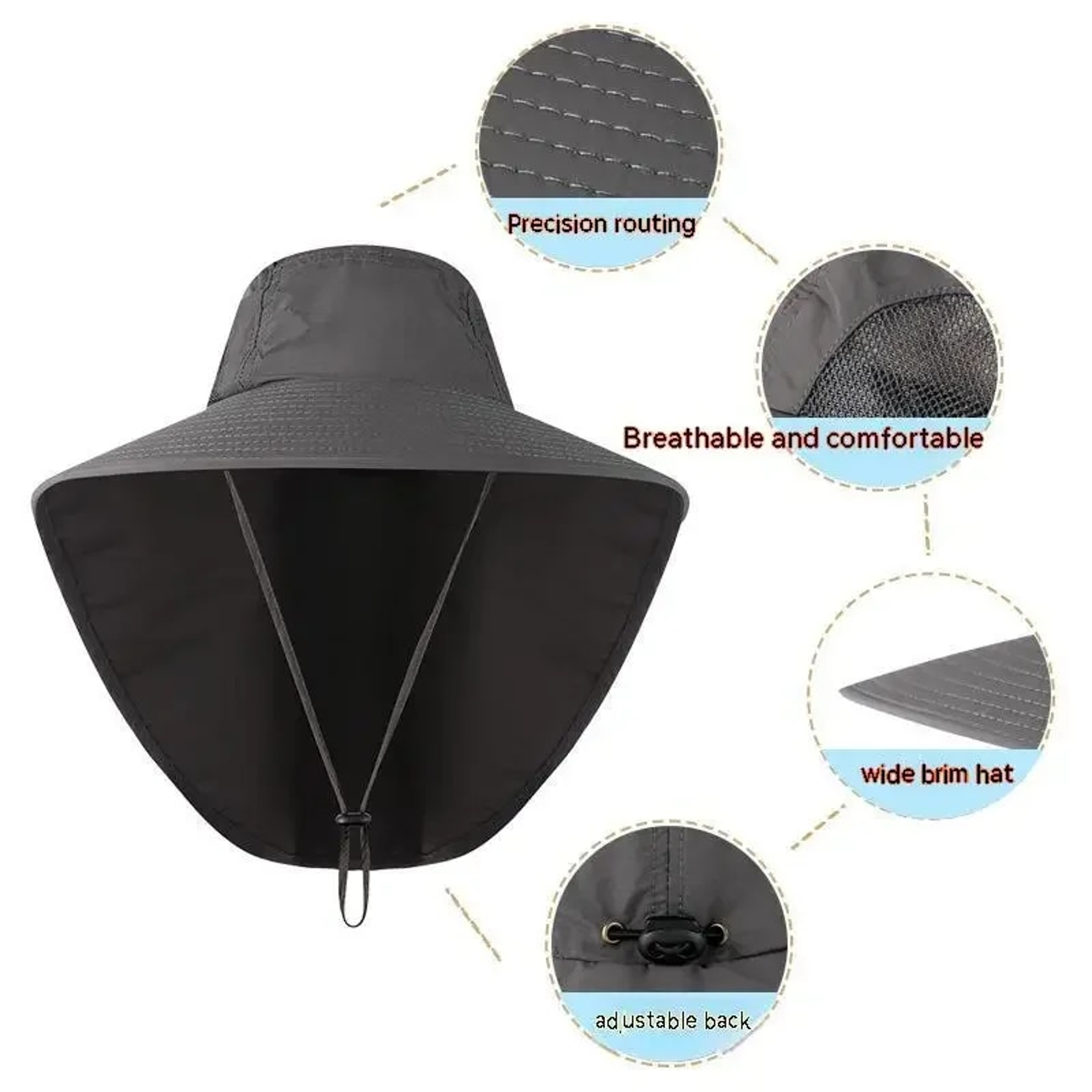 Outdoor Hat with Flap, Wide Brim Baseball Hats for Women and Men, Sun Defender Cooling Neck Guard Safari Cap for Hiking – view 3