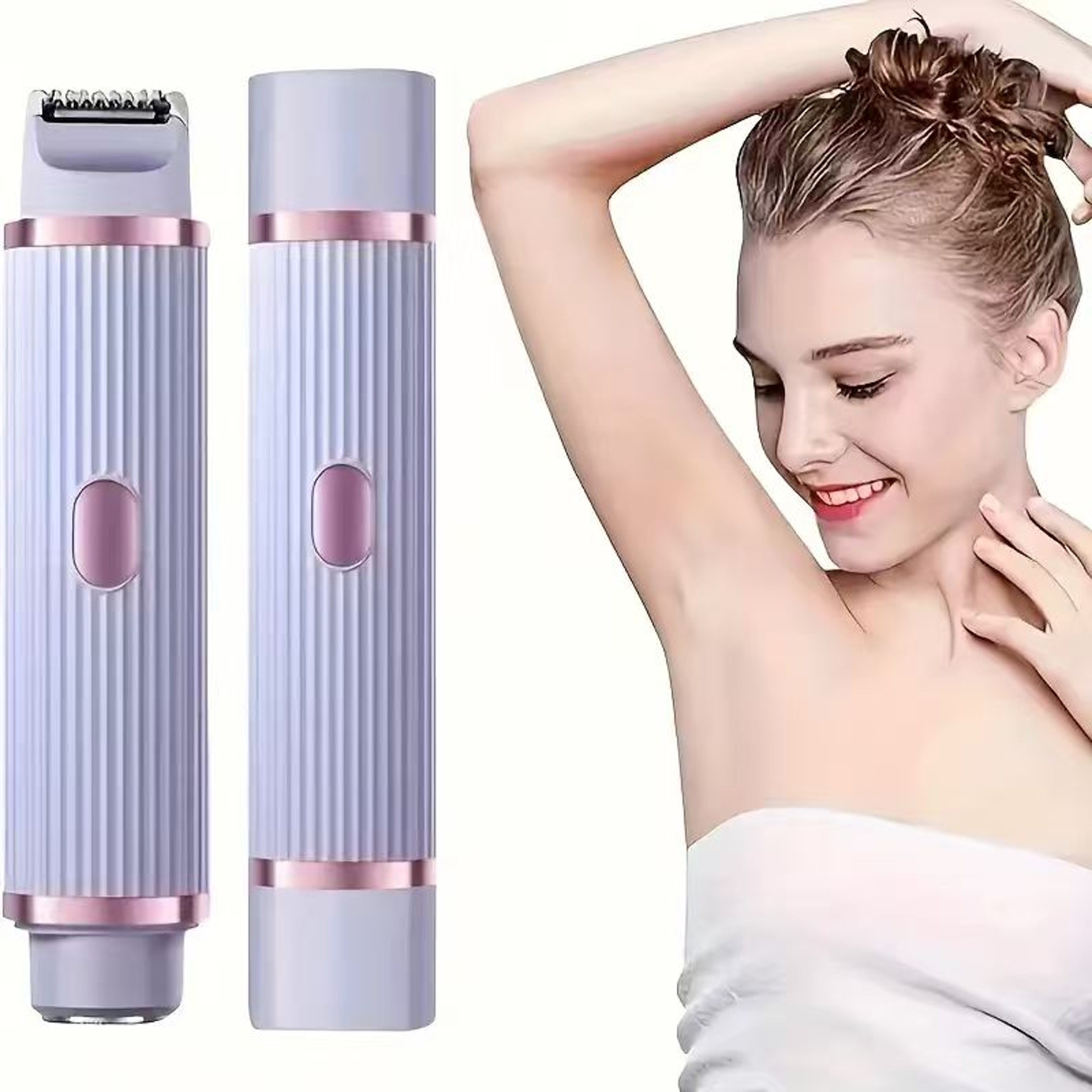 Portable wet and dry body hair remover, two in one women's electric shaver for smooth, precise results on face, legs – view 2