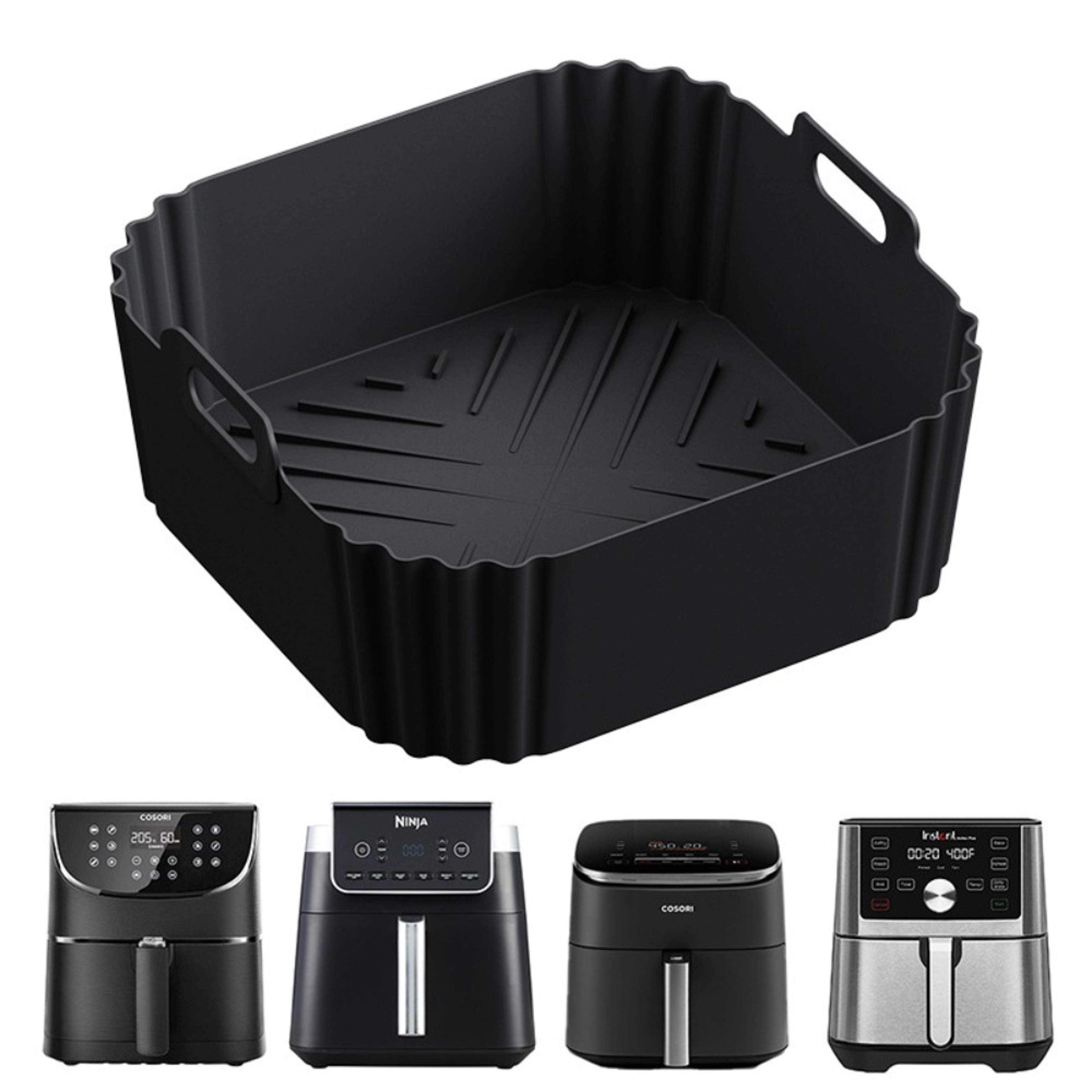 Silicone Air Fryer Liners, Reusable Non-Stick Basket for Ninja Air Fryer – view 1