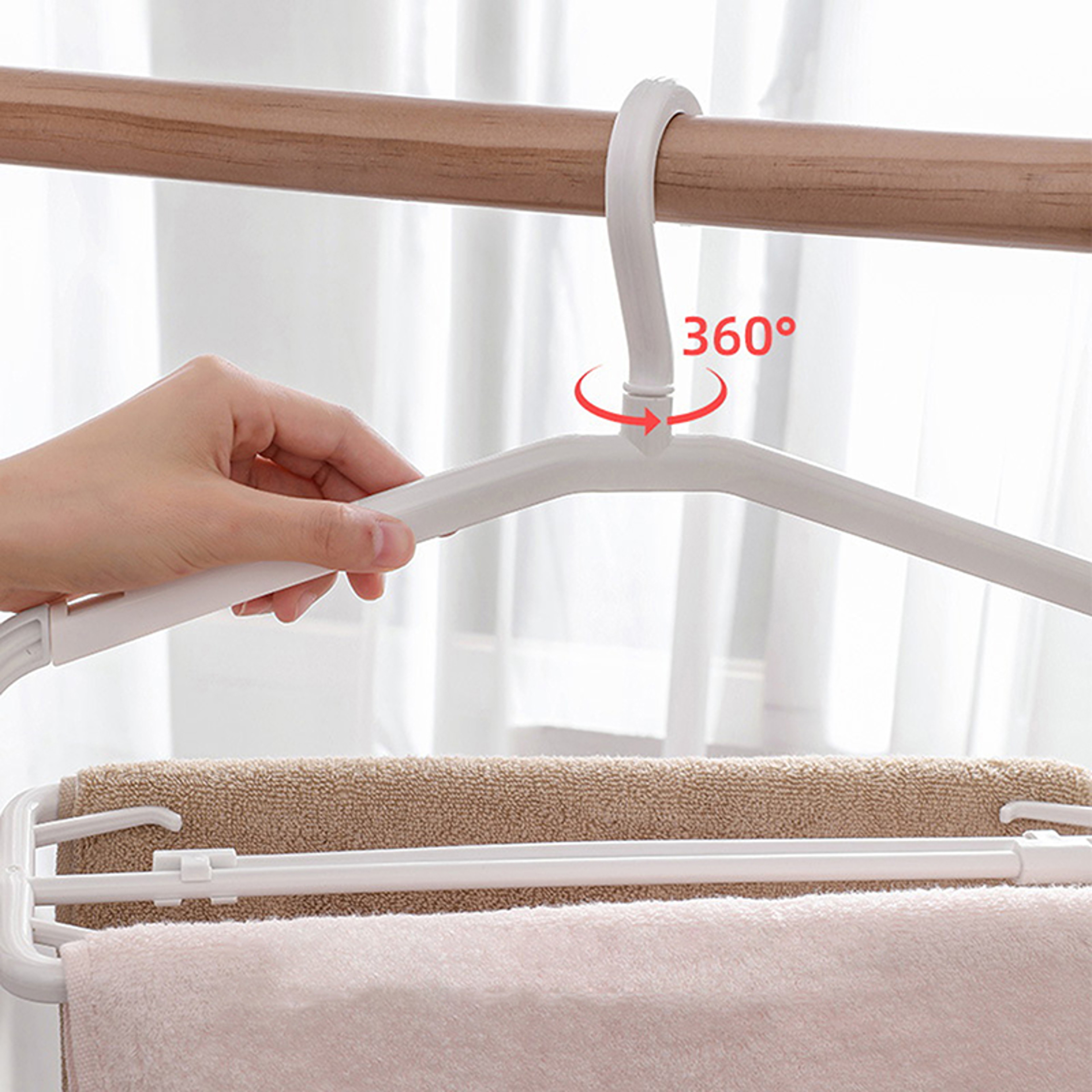 Space Saving Scalable Clothes Hanger With Clip For Home Closet Balcony 2