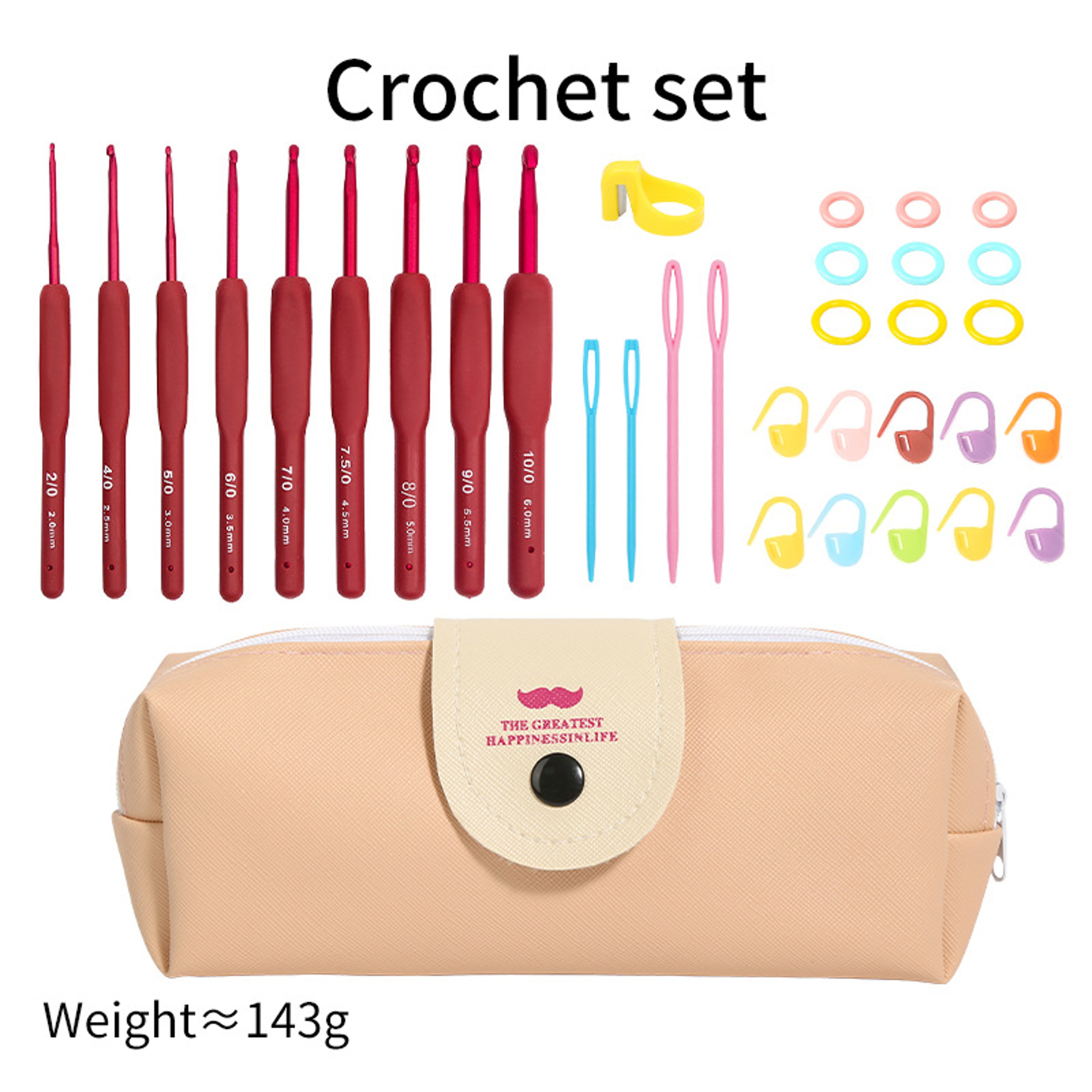 Extra Long Crochet Kit, Ergonomic Needles, Comfortable Crochet Tricot Accessories for Beginner – view 10