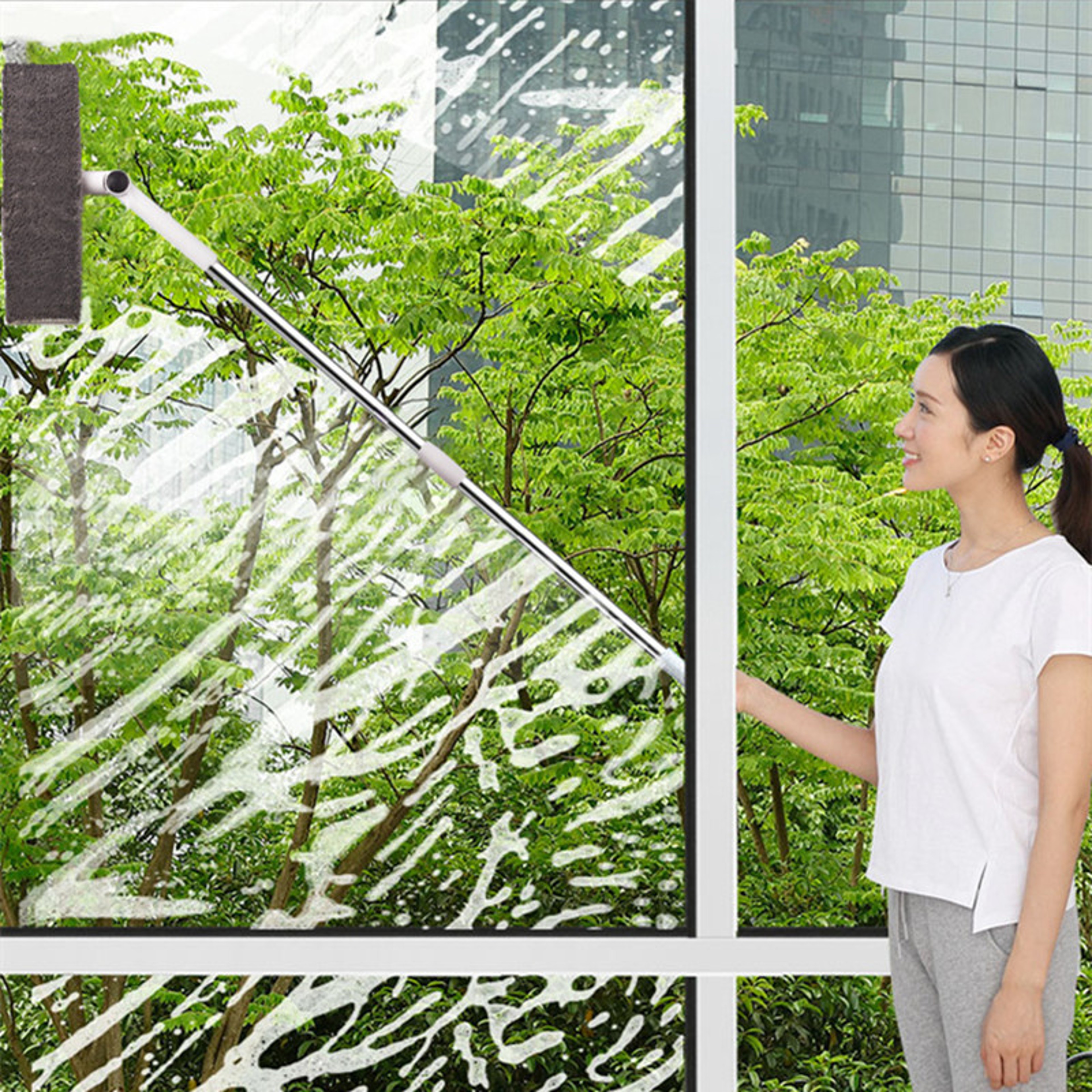 Washing Window Brush Cleaner Telescopic Rod for Home Window Cleaning – view 3