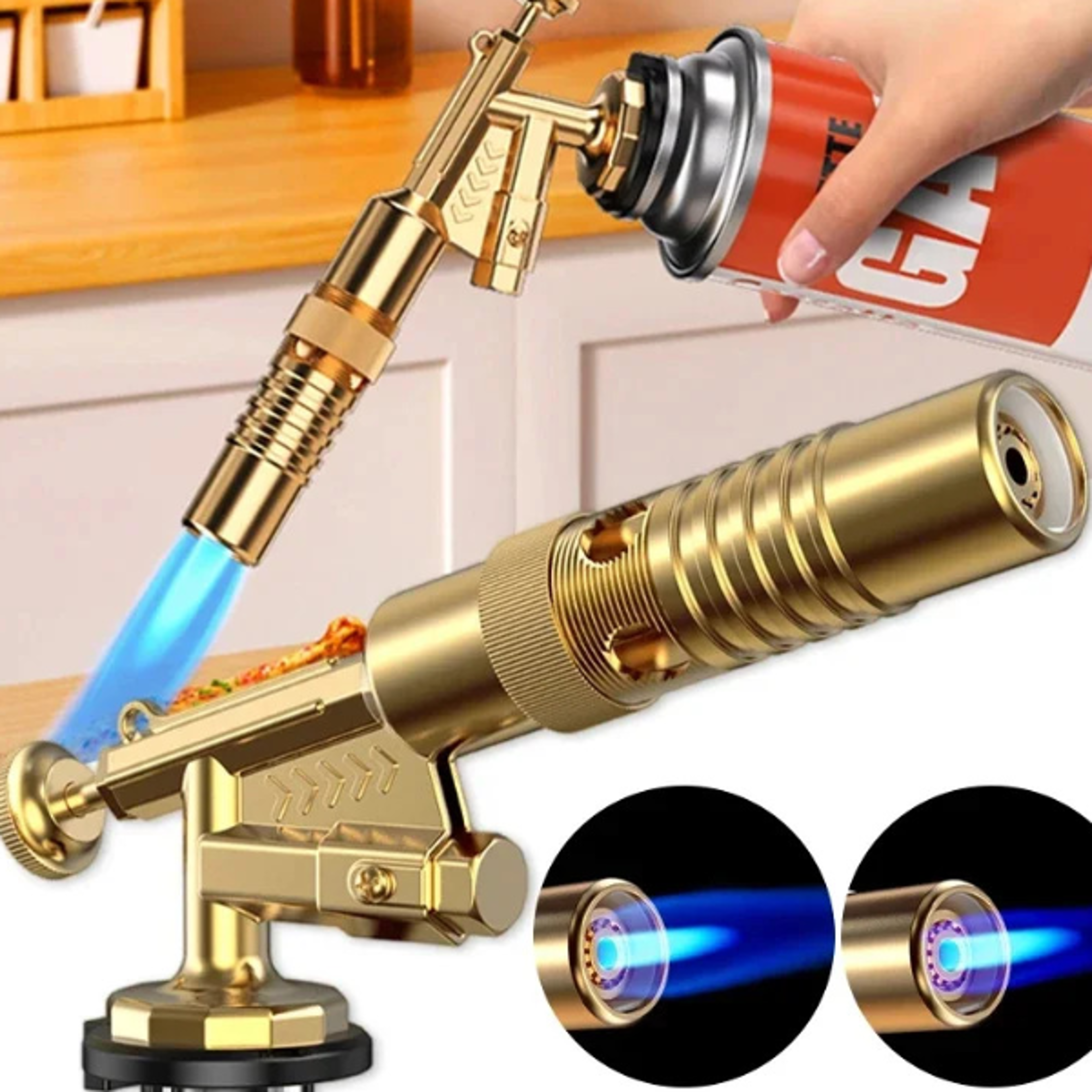 Welding Torch Gas Burner Flame Gun Blower Gas Torch Brazing Cooking Barbecue Auto Ignition Gun Kitch