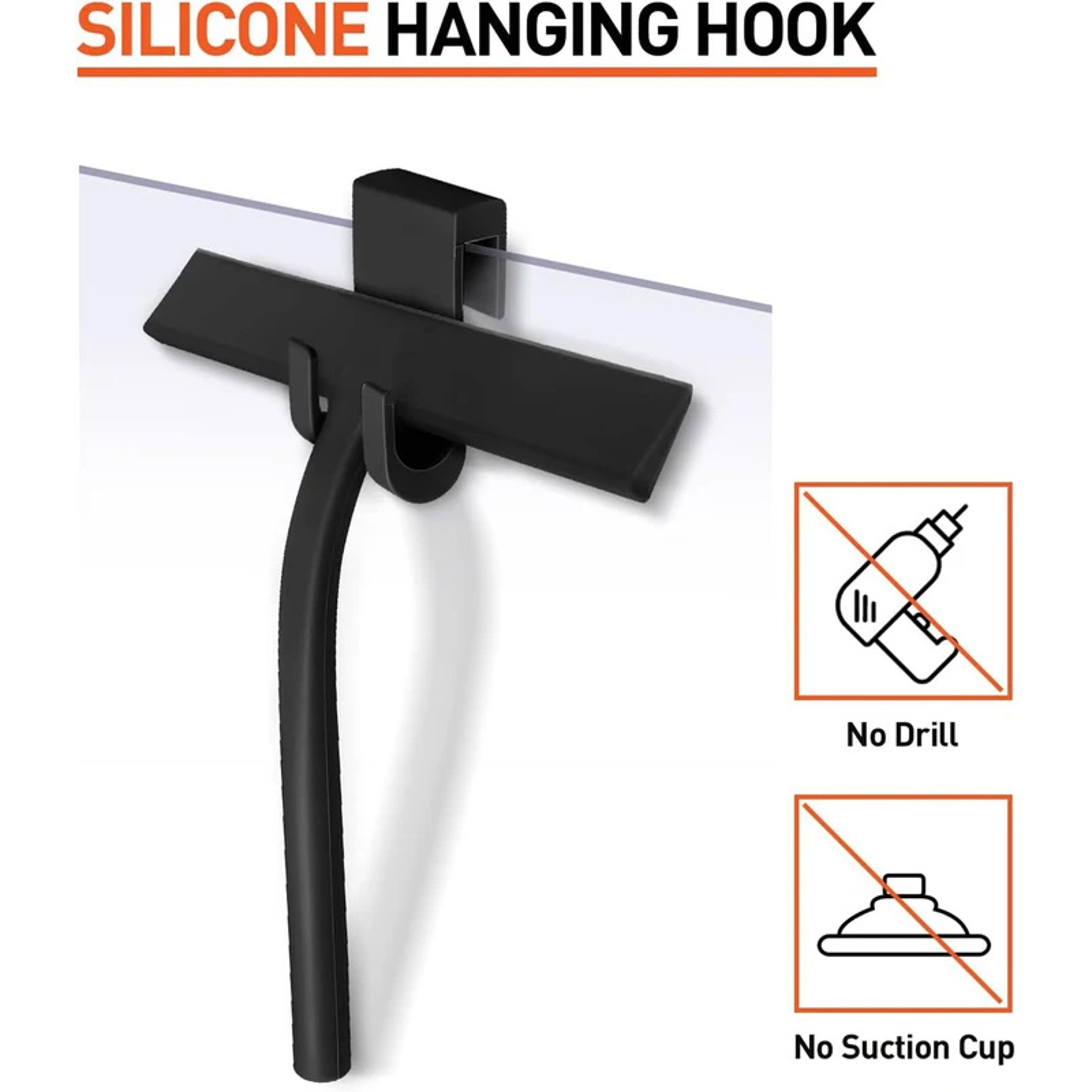 Streak Free Cleaning With Matte Black Silicone Squeegee For Glass Bathroom Shower Doors Mirrors Til 5