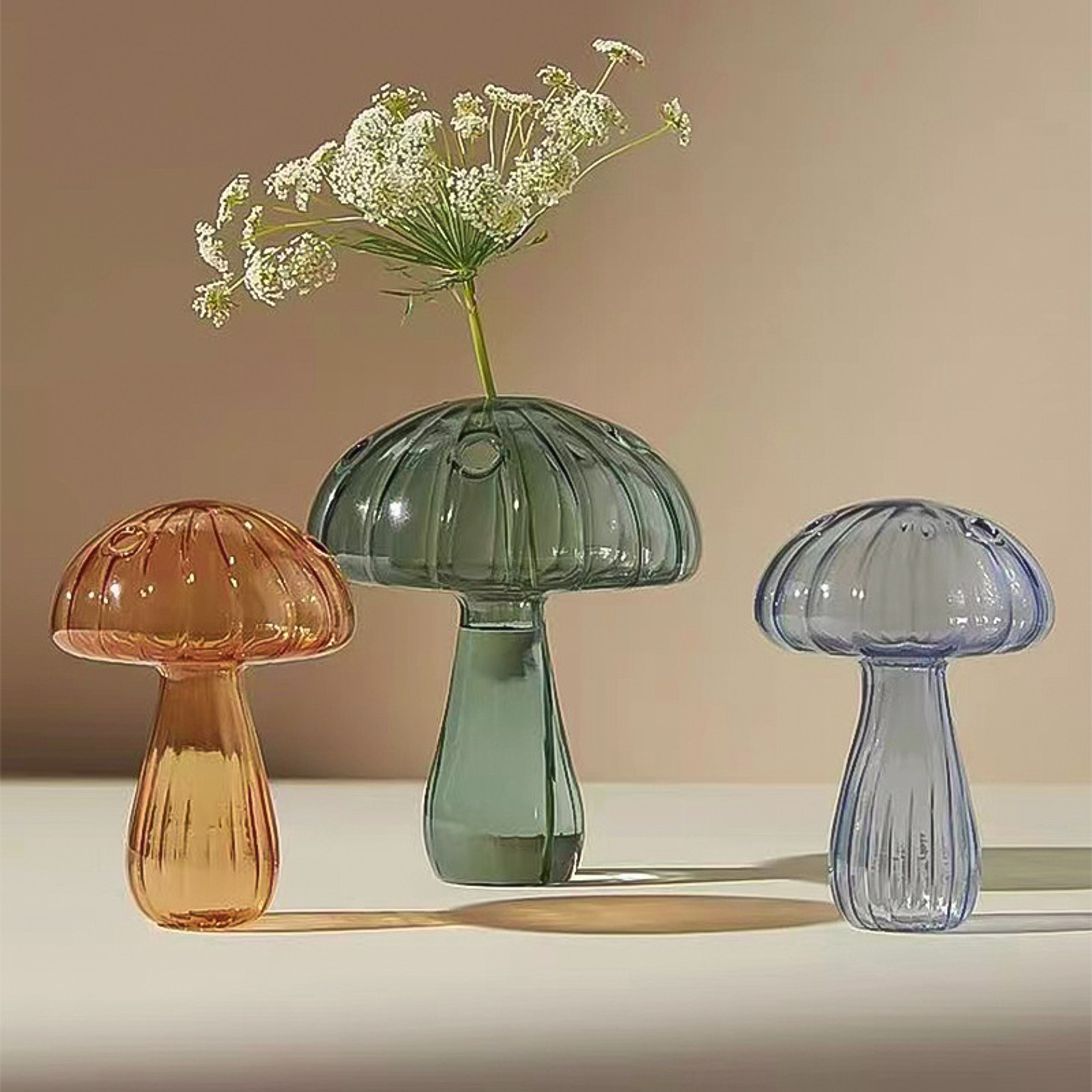 Hydroponic Flower Plant Decoration, Mini Mushroom Glass Vase, Creative Table Vase – view 2