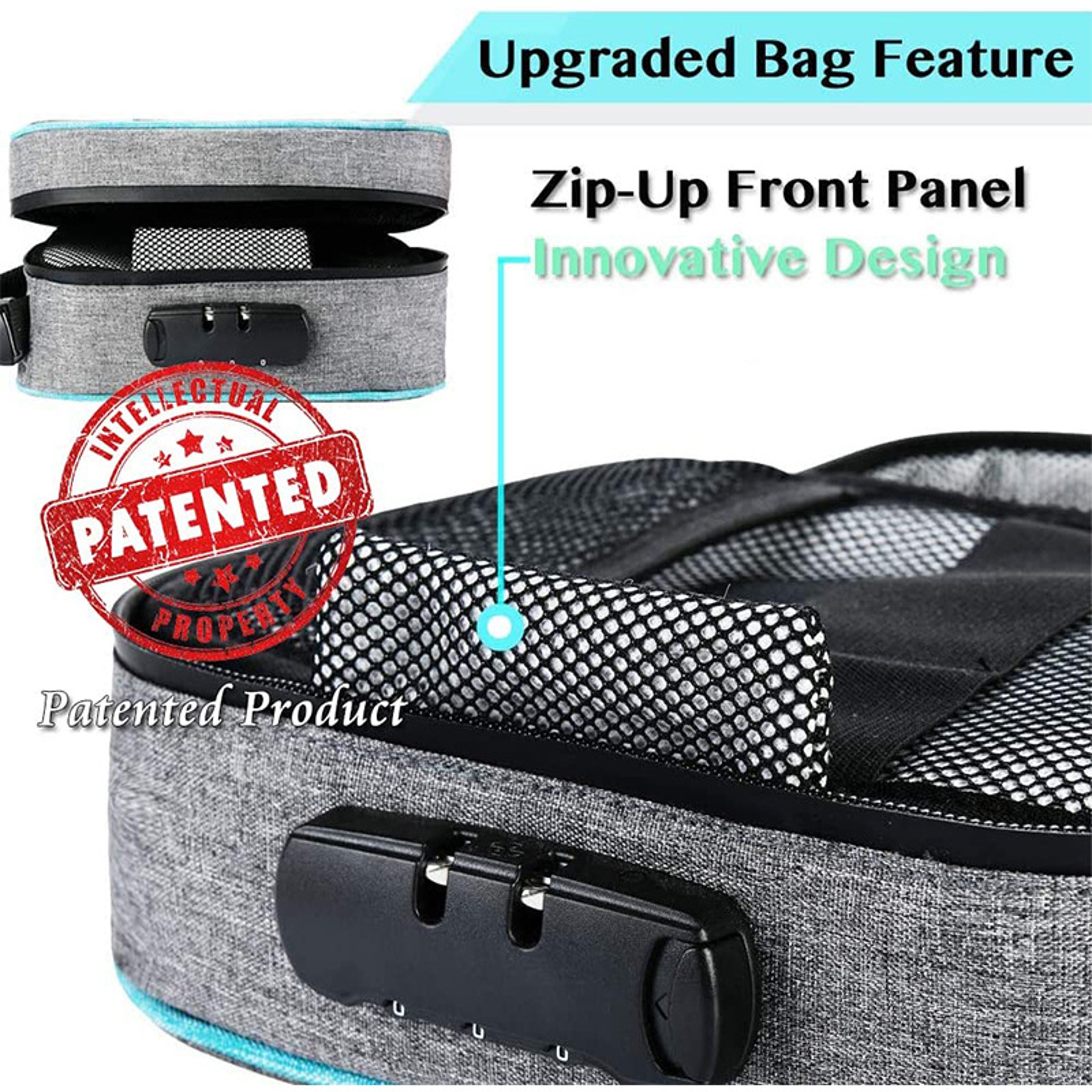 Smell Proof Cigarette Smoking Stash Bag, Combination Lock Container, Tobacco Herbs Storage, Cigar Grinder Travel Box – view 3
