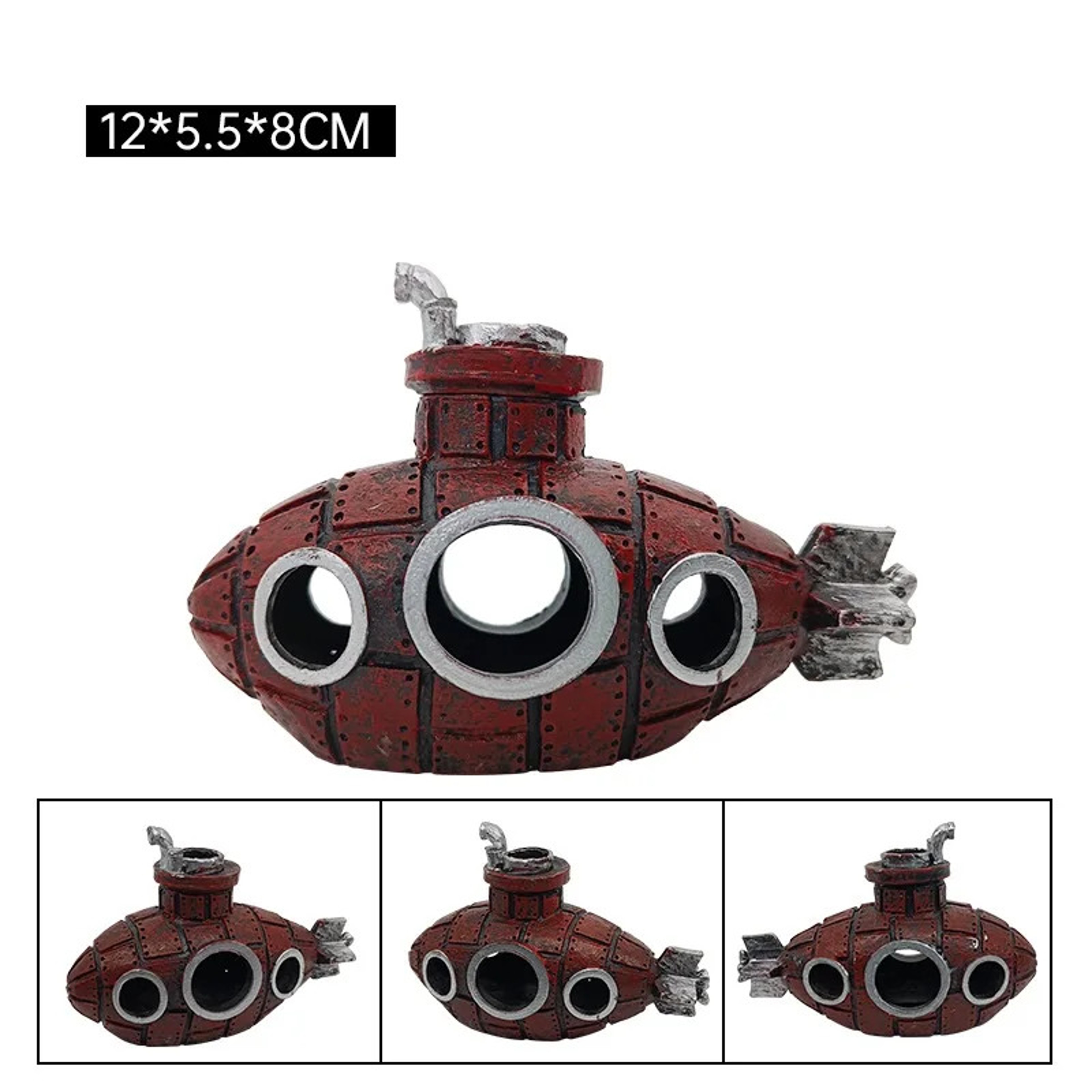 Fish Tank Decorations, Resin Submarine Ornaments, Aquarium Fish Shrimp Shelter Cave – view 8