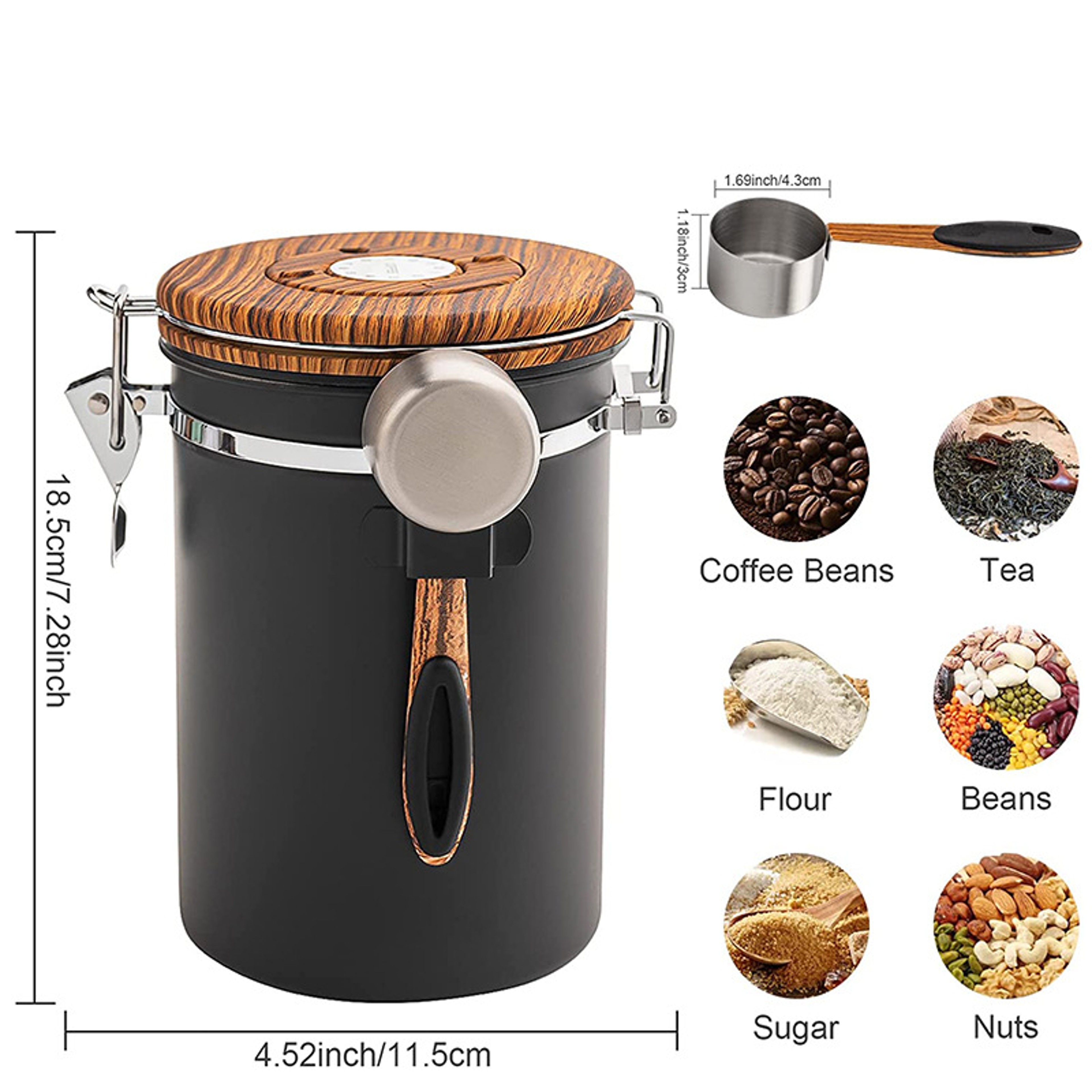 Coffee Bean Storage Tea, Stainless Steel Airtight Tank, Kitchen Items Moisture Proof Cans, Grain Storage Box – view 2