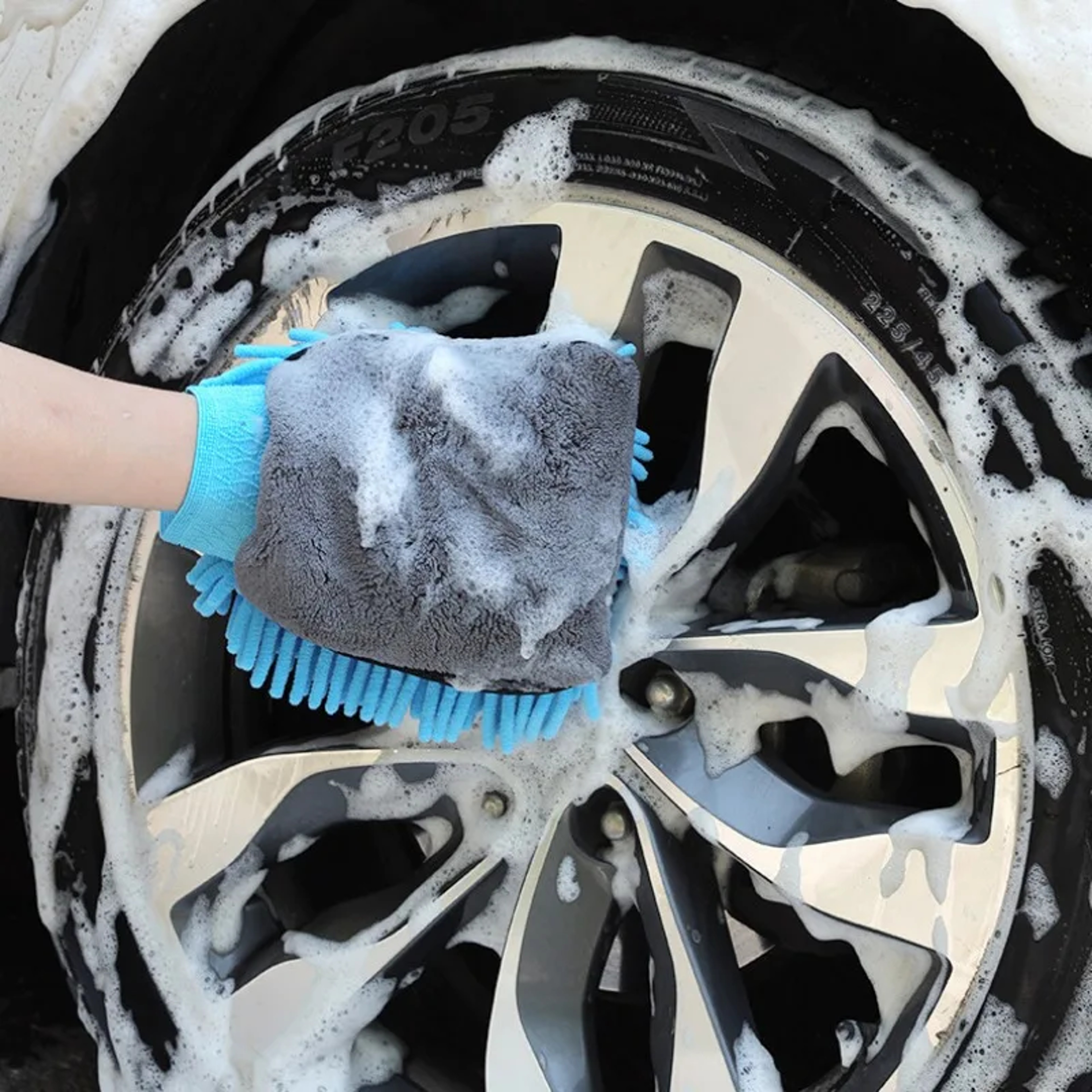 Waterproof Mitt Soft Mesh Back, Microfiber Car Wash Gloves Chenille, Wax Detailing Brush Double Faced Glove Mitt Car – view 4