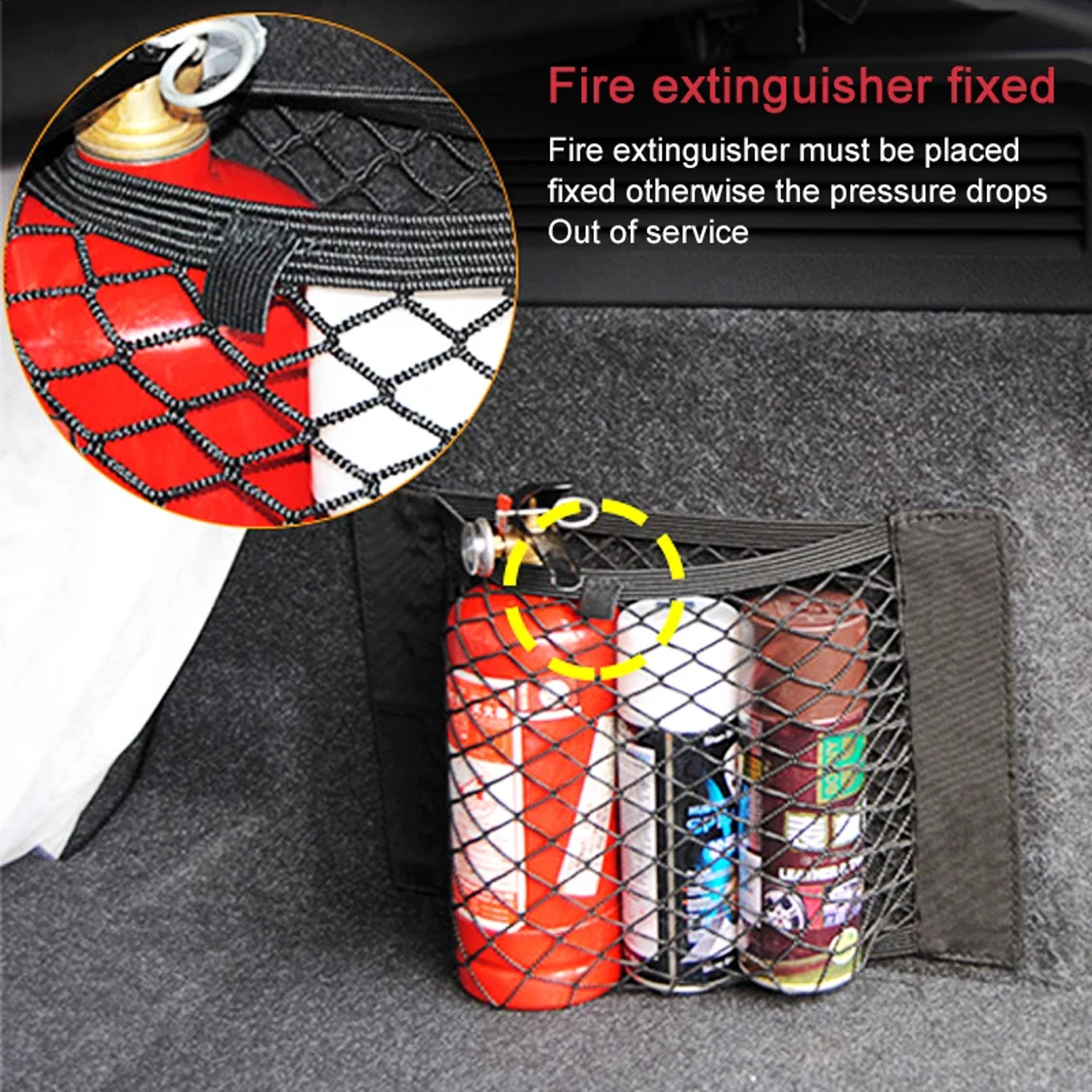 Universal Storage Bag Pocket Cage Auto Organizer Seat Back Bag, Car Back Rear Mesh Trunk Seat Elastic String Net Magic – view 3