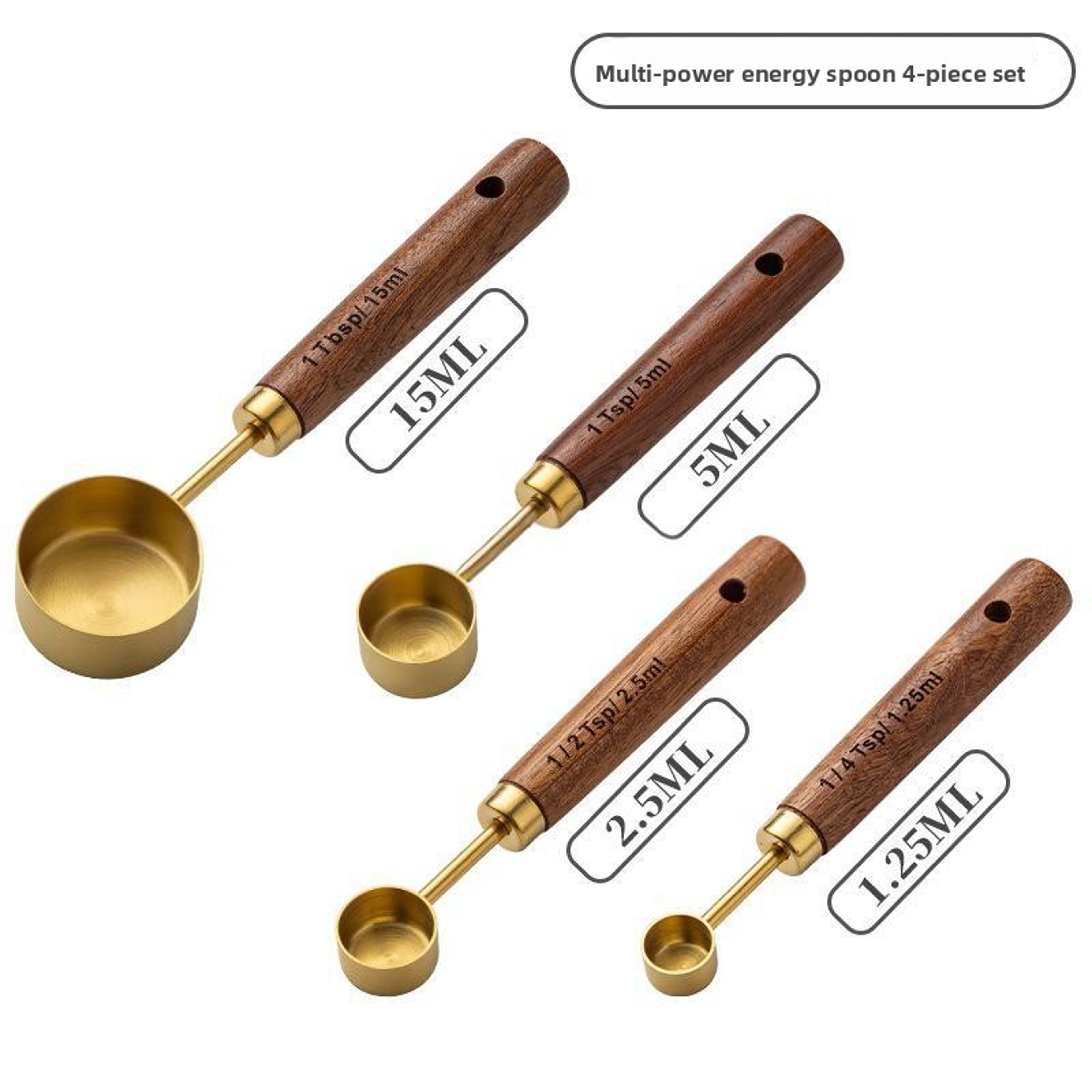 Piece Pro Barista Set Stackable, Stainless Steel Measuring Cups, Spoons with Wood Handle Metric Baking Kit for Coffee – view 7