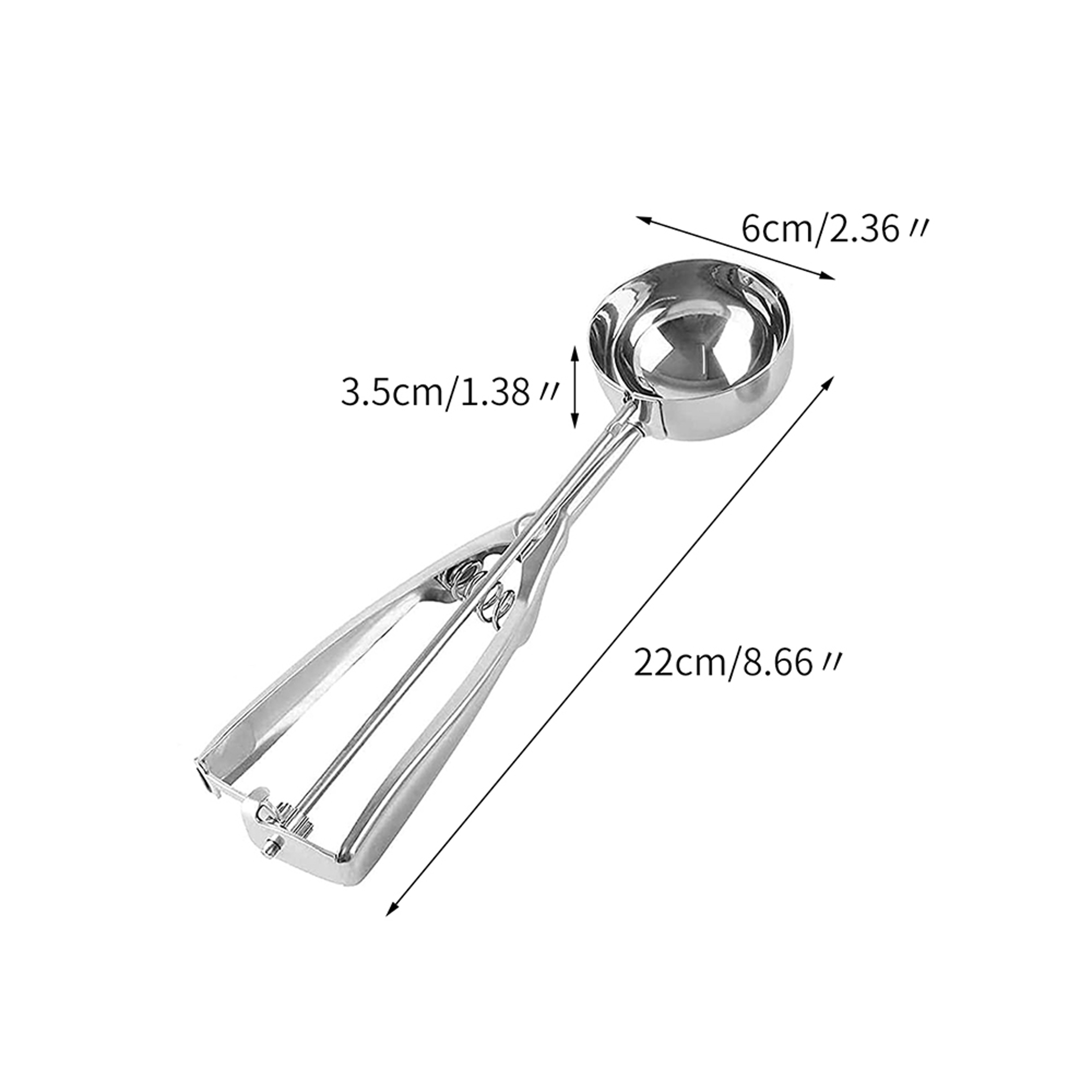 Stainless Steel Cookie Scoop with Trigger, Ice Cream Scoop for Fruit, Baking, Cupcake Dough – view 9