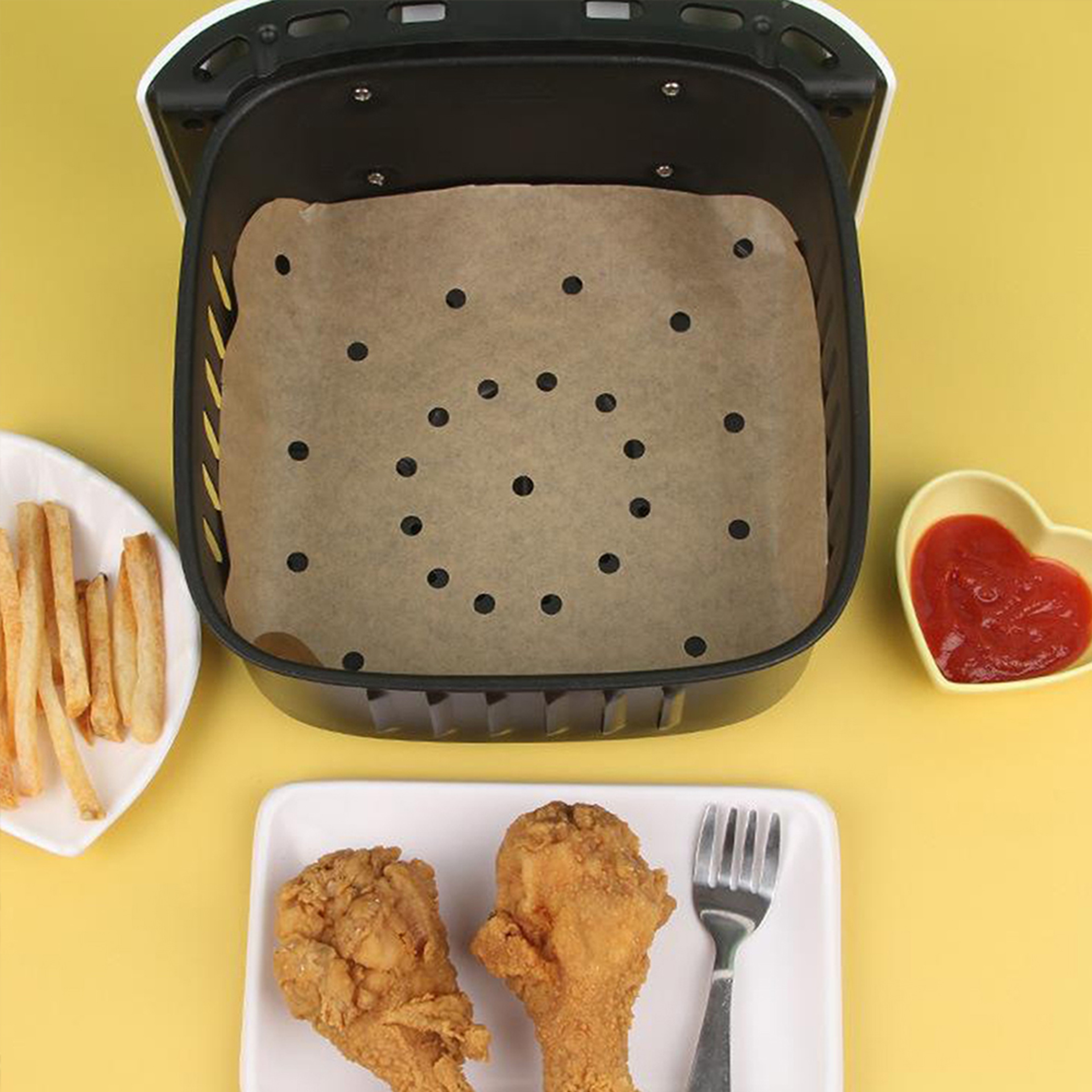 Non-Stick Air Fryer Parchment Paper Liners, Square Disposable Baking Paper Accessories – view 2