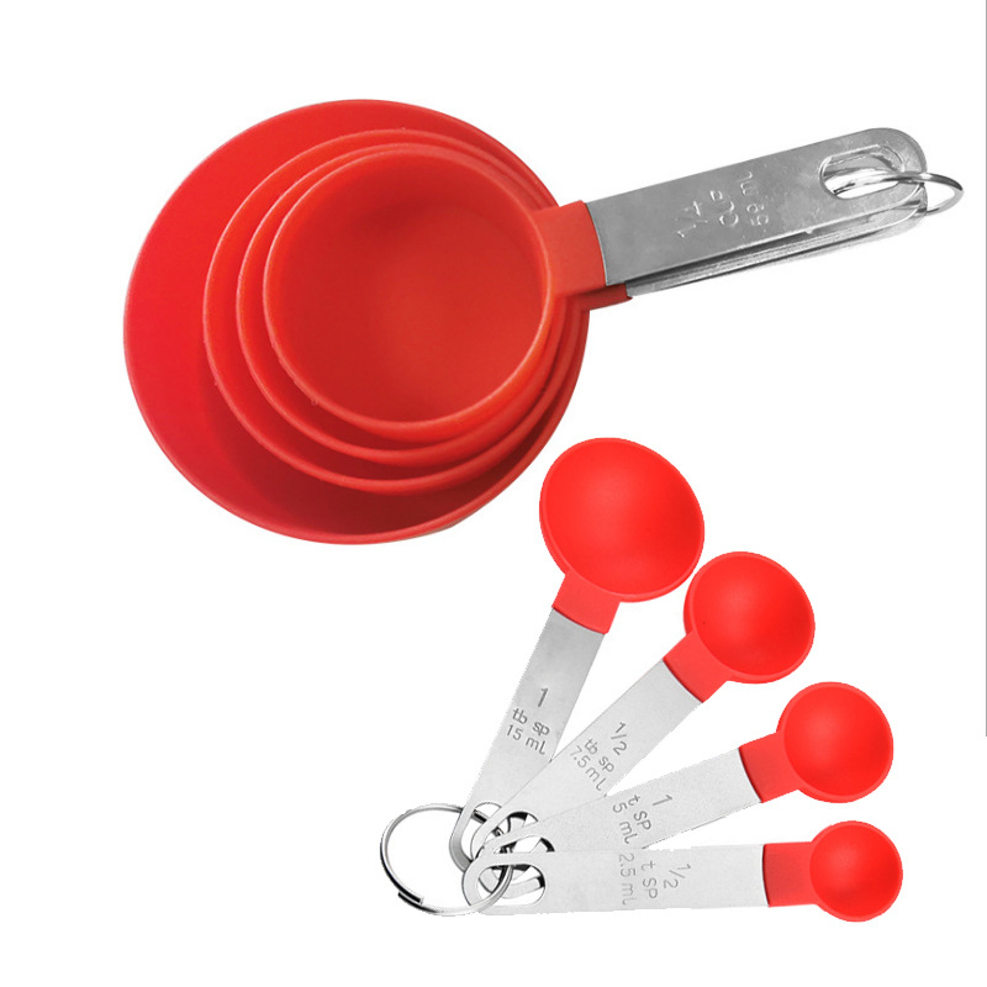 Stainless Steel Measuring Cups Spoons Set, Kitchen Tools for Baking, Cake, Pastry, Cooking – view 11