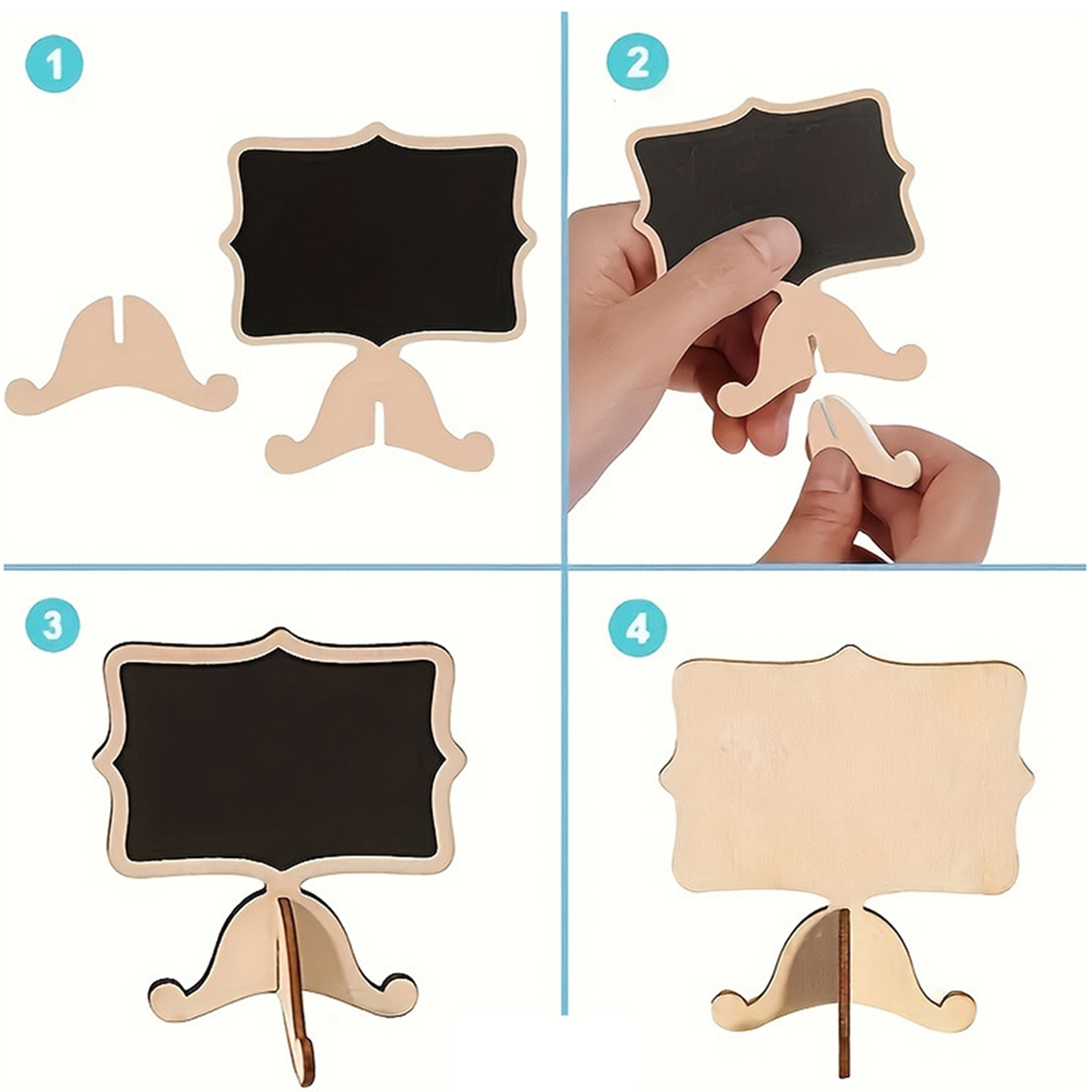 Wooden Chalkboards for Weddings, Mini Chalkboard Signs With Easel, Birthday Message Labels – view 5