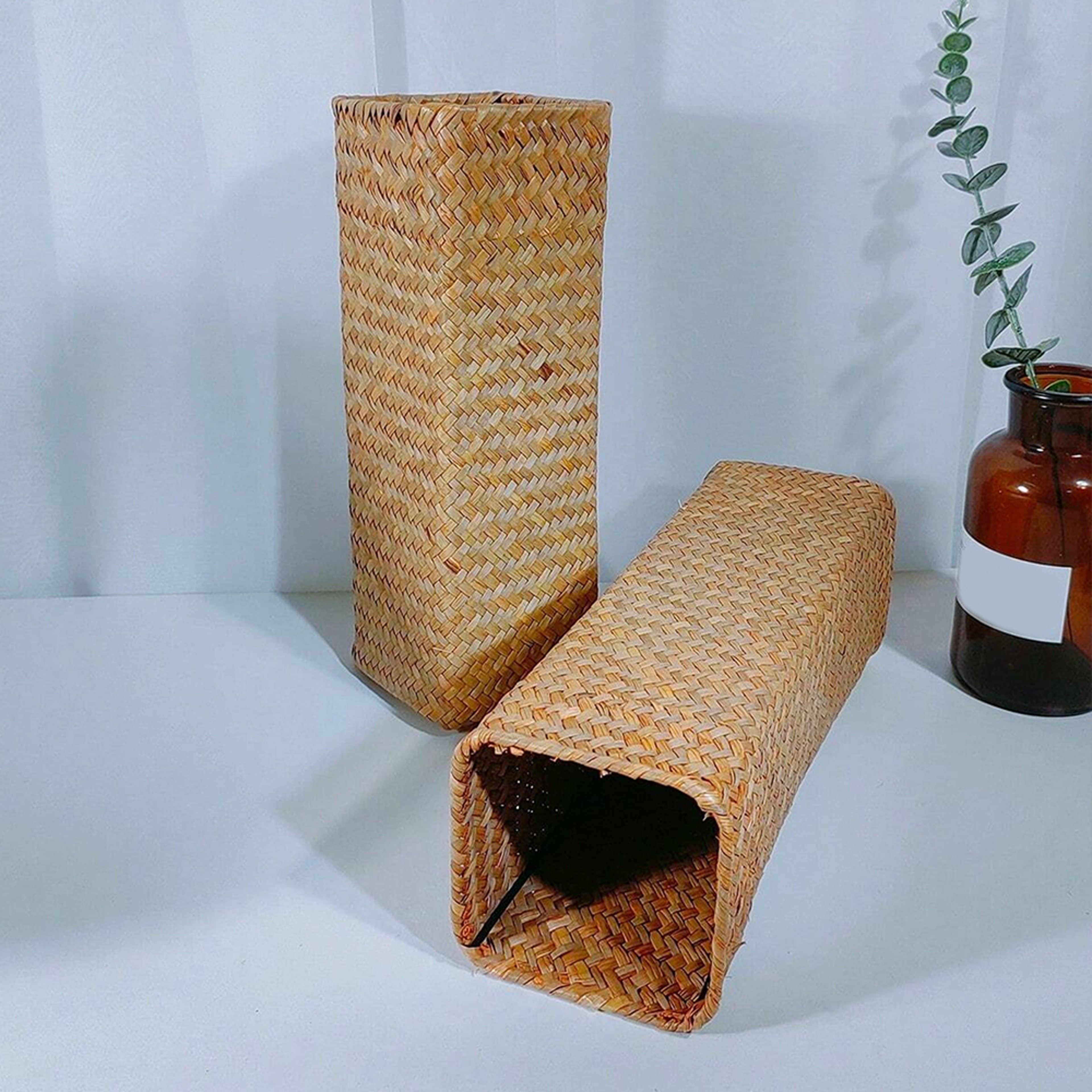 Creative Handmade Woven Flower Vase, Gypsophila Dried Flower Basket, Home Decoration Flower Arranger – view 5