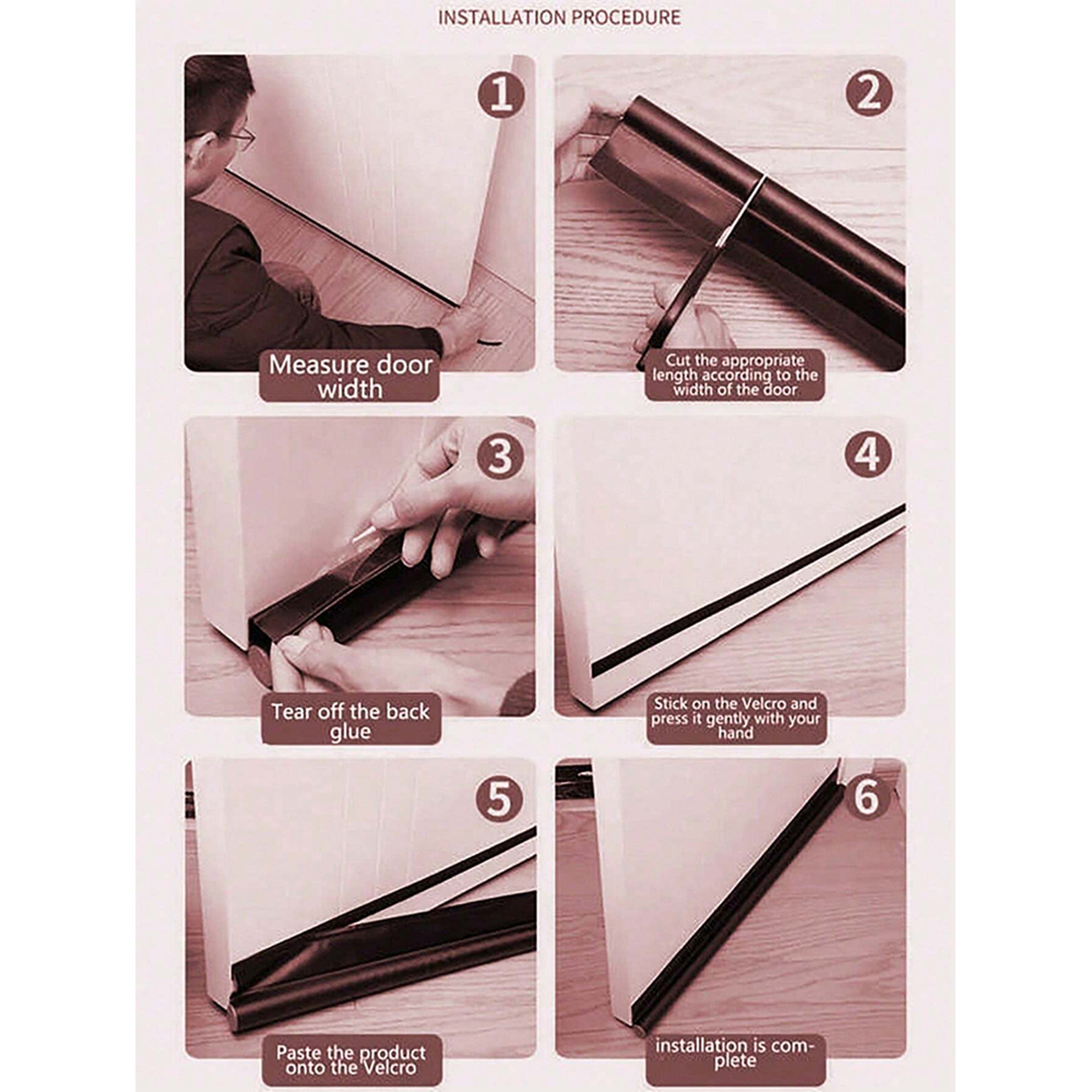 Noise Sound Blocker, Door Bottom Sealing, Door Draft Stopper – view 6