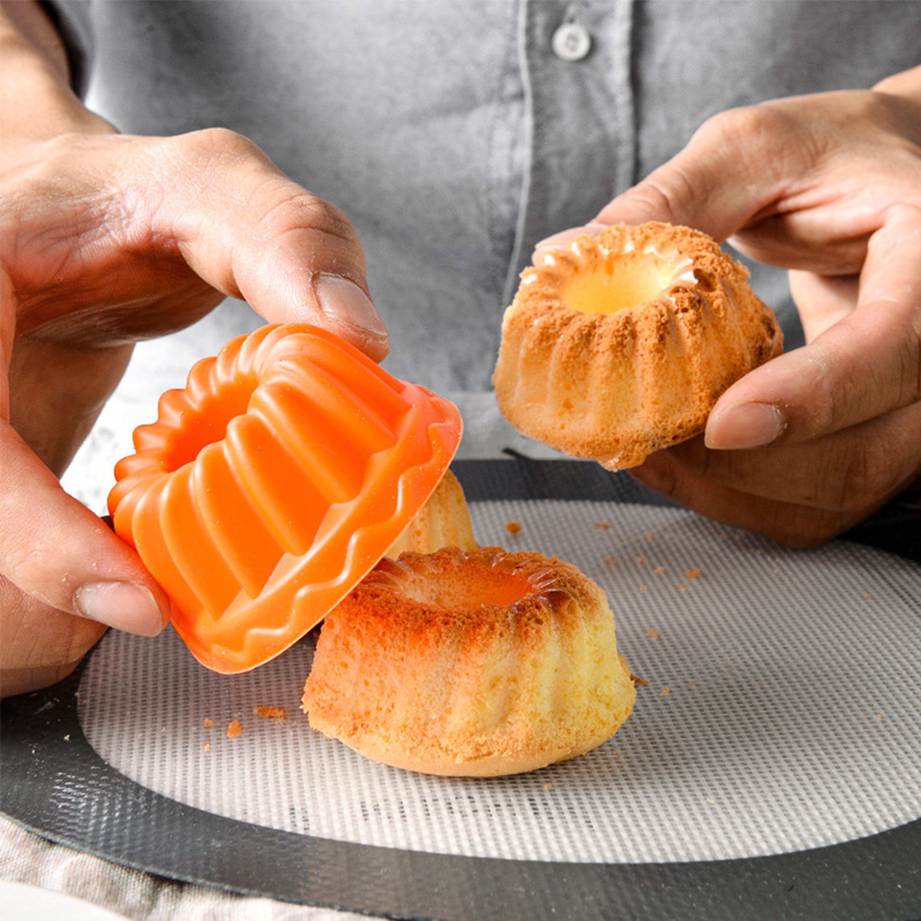 Muffin Cake Cups Silicone Cake Molds, Egg Tart Cupcake Dessert Baking Mold, Color Random Bakeware Tools – view 3