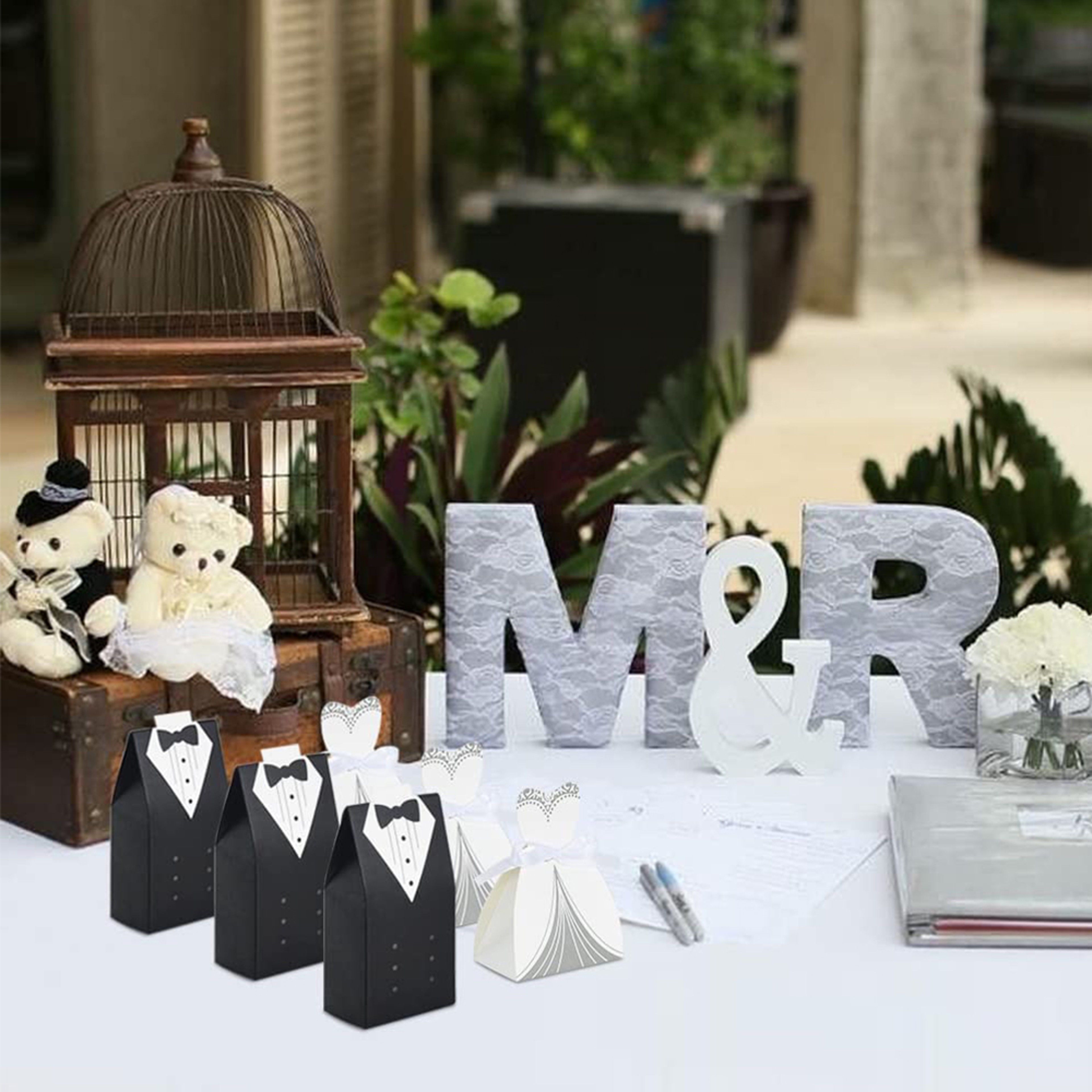 Tuxedo Wedding Dress Candy Boxes, Bride and Groom Packaging, Bridal Shower Party Supplies – view 3