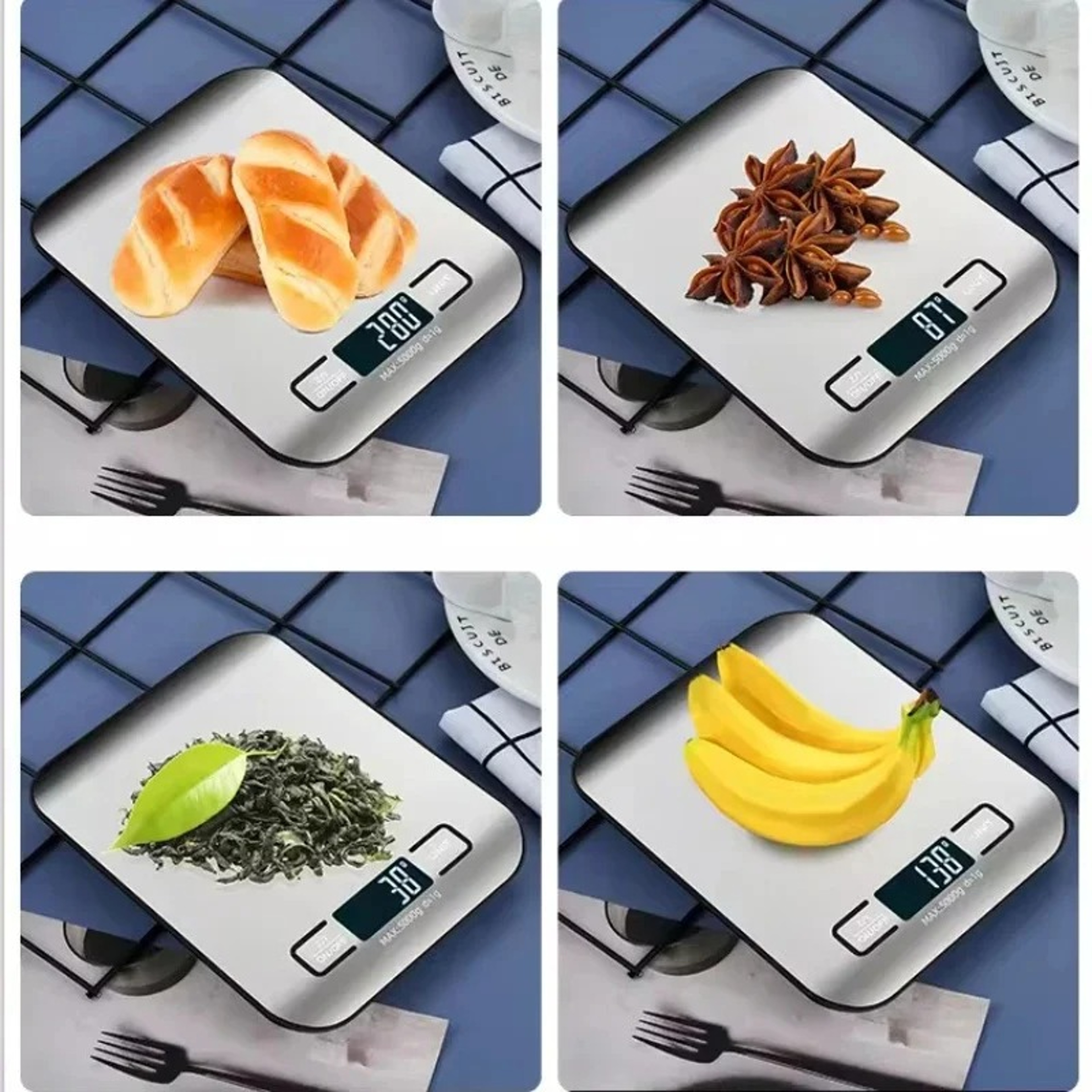 Digital Electronic Kitchen Scale With LED Display Stainless Steel Panel Ideal For Baking Jewelry Sn 1