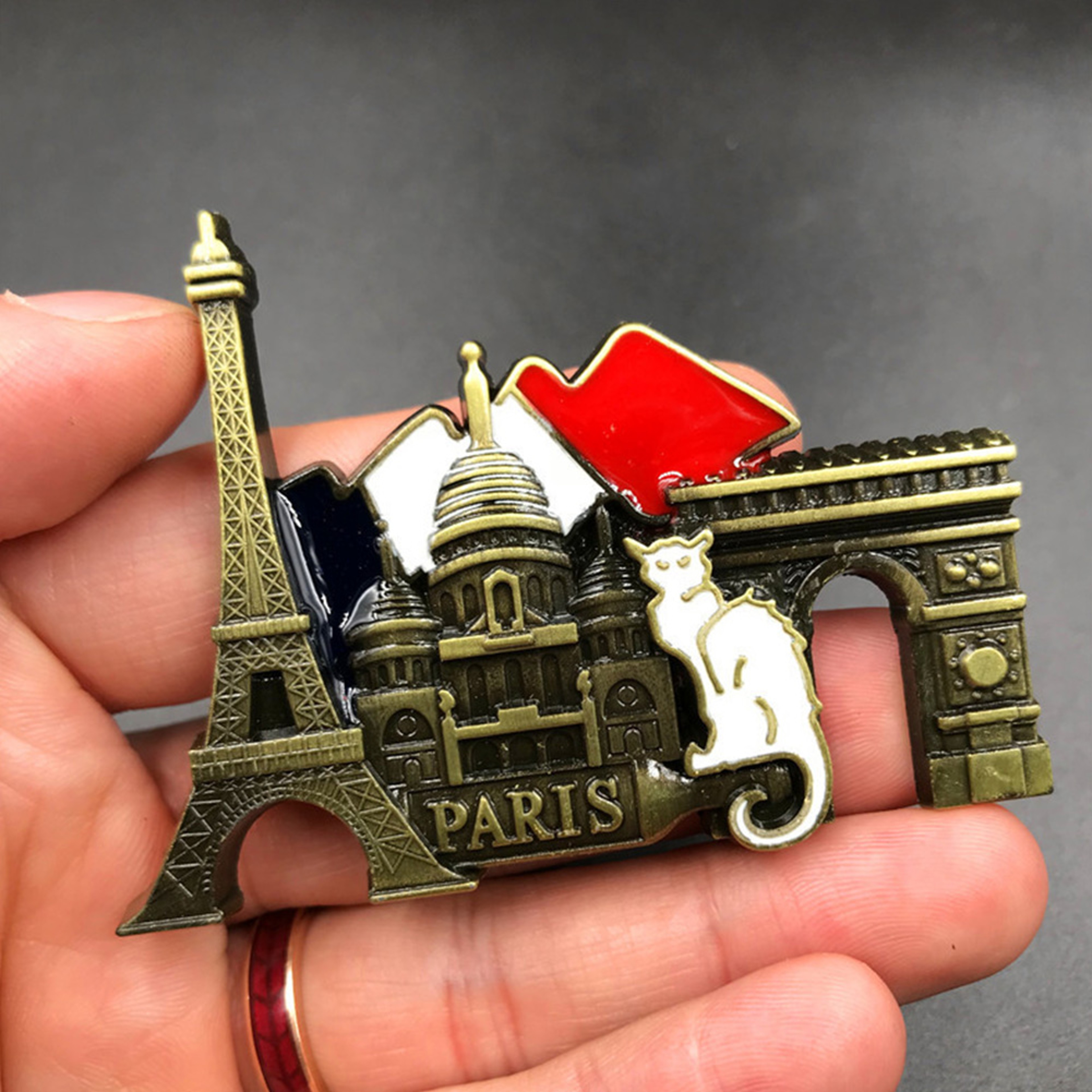 French Paris Metal Fridge Magnets, Retro Resin Magnetic Sticker, Home Decor, Tourist Souvenir – view 2