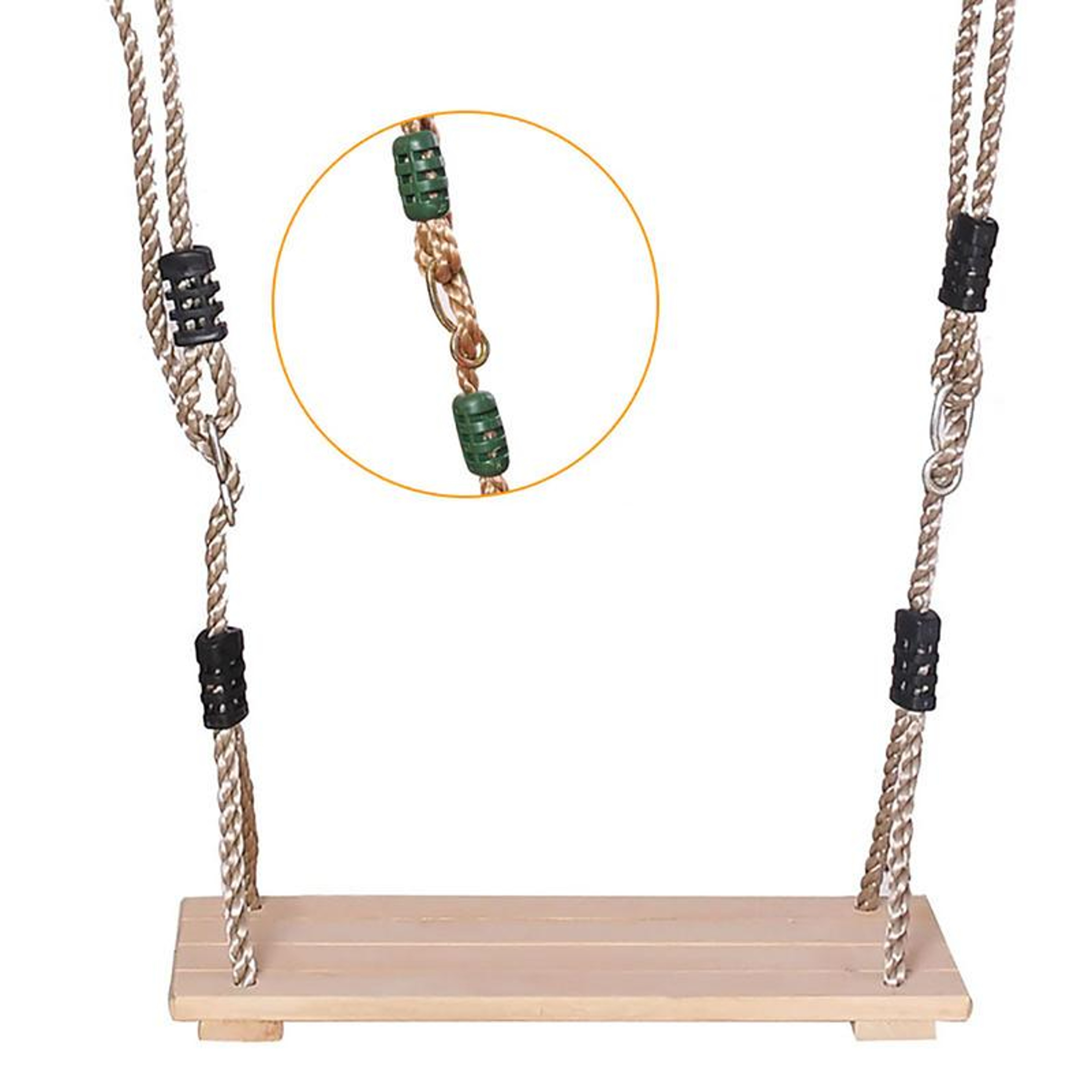 Pastoral Wooden Swing for Adults, Children, High-Quality Anti-Corrosion, Polished Four-Board Outdoor Indoor Wood Swing – view 3
