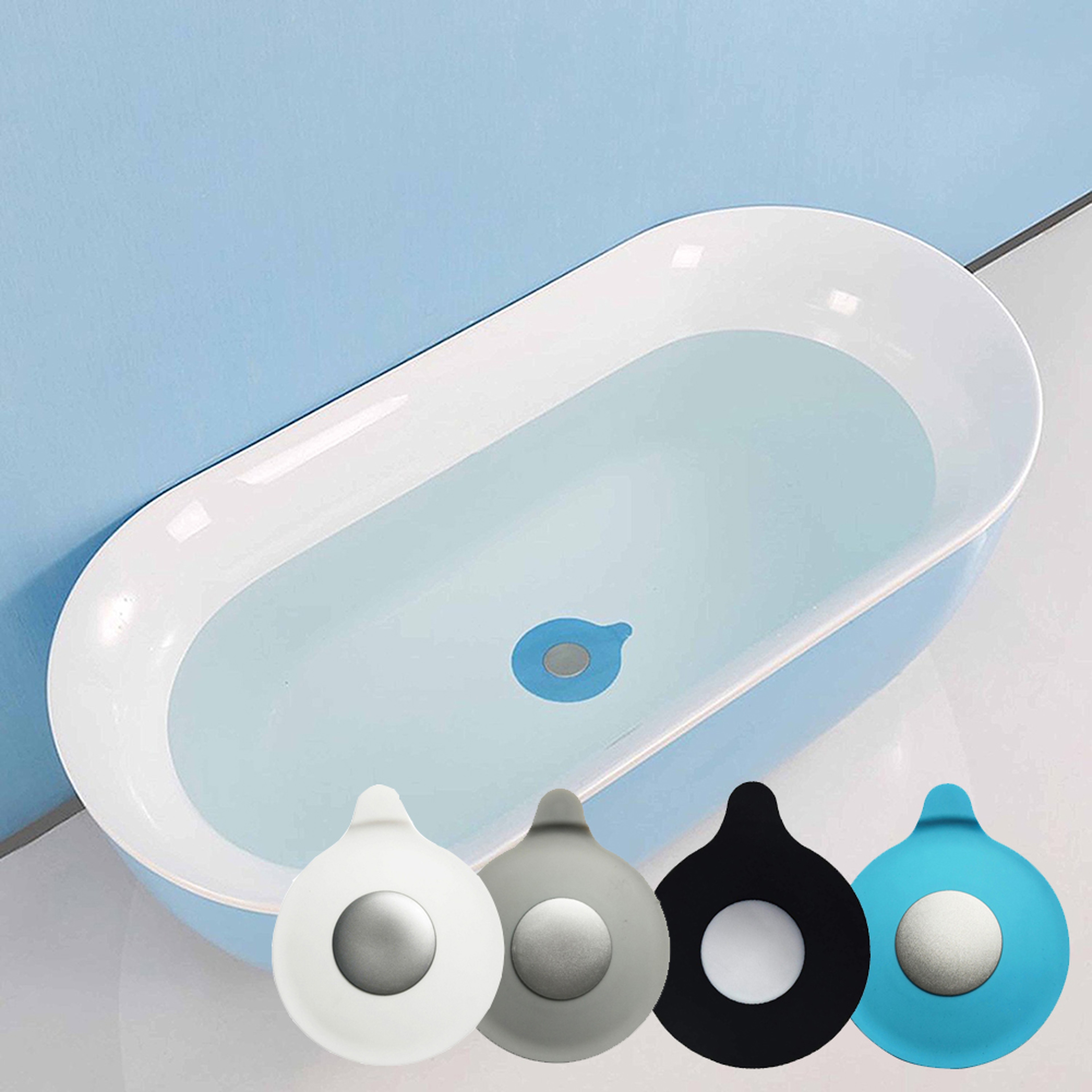 Silicone Water Stopper Pack Drain Plug Cover Waterdrop Design For Bathtubs Laundry Kitchen 0