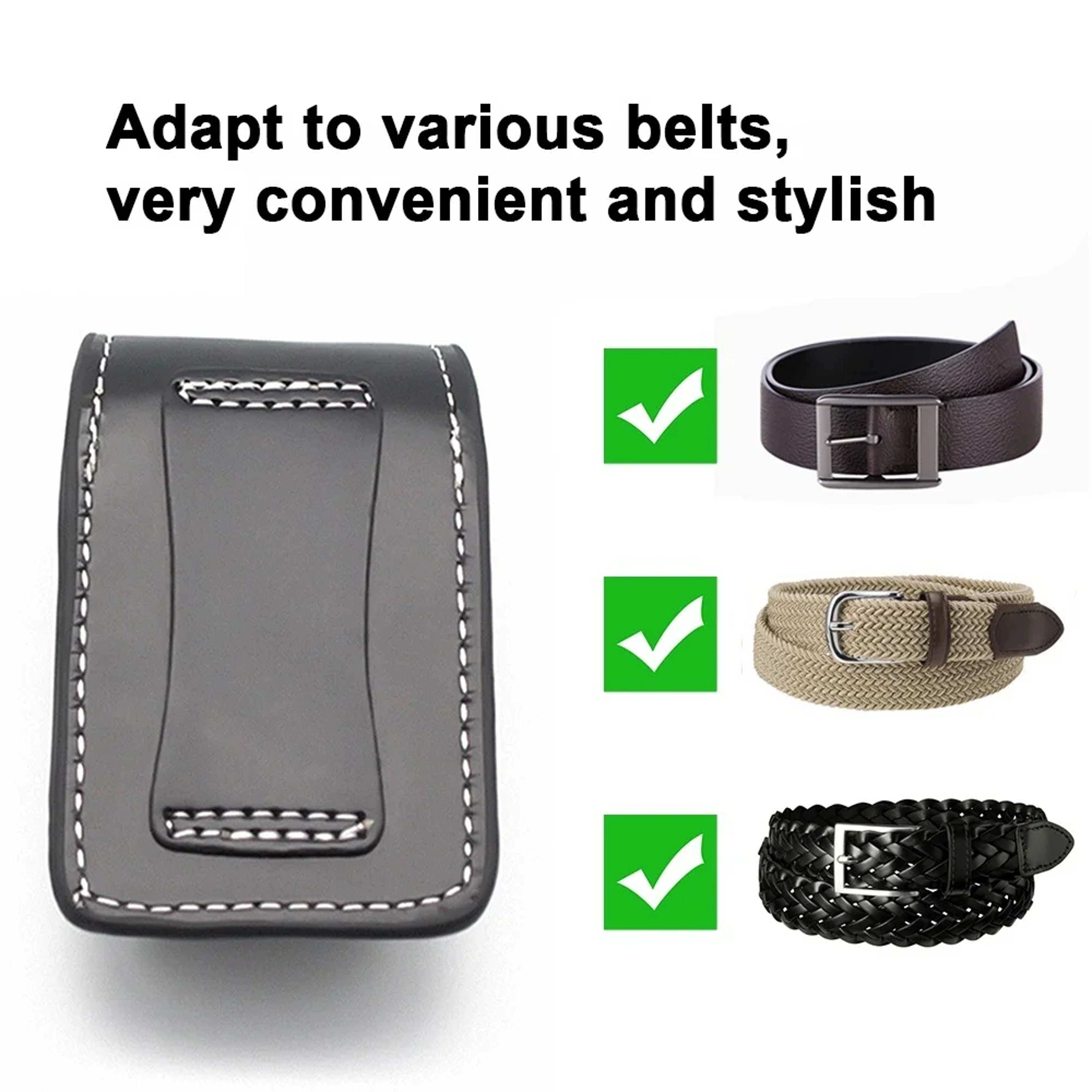 Men Box Holder with High Leather Cover, Windproof Zip Cigarette Lighter Gift, Small Case for Super Match – view 6