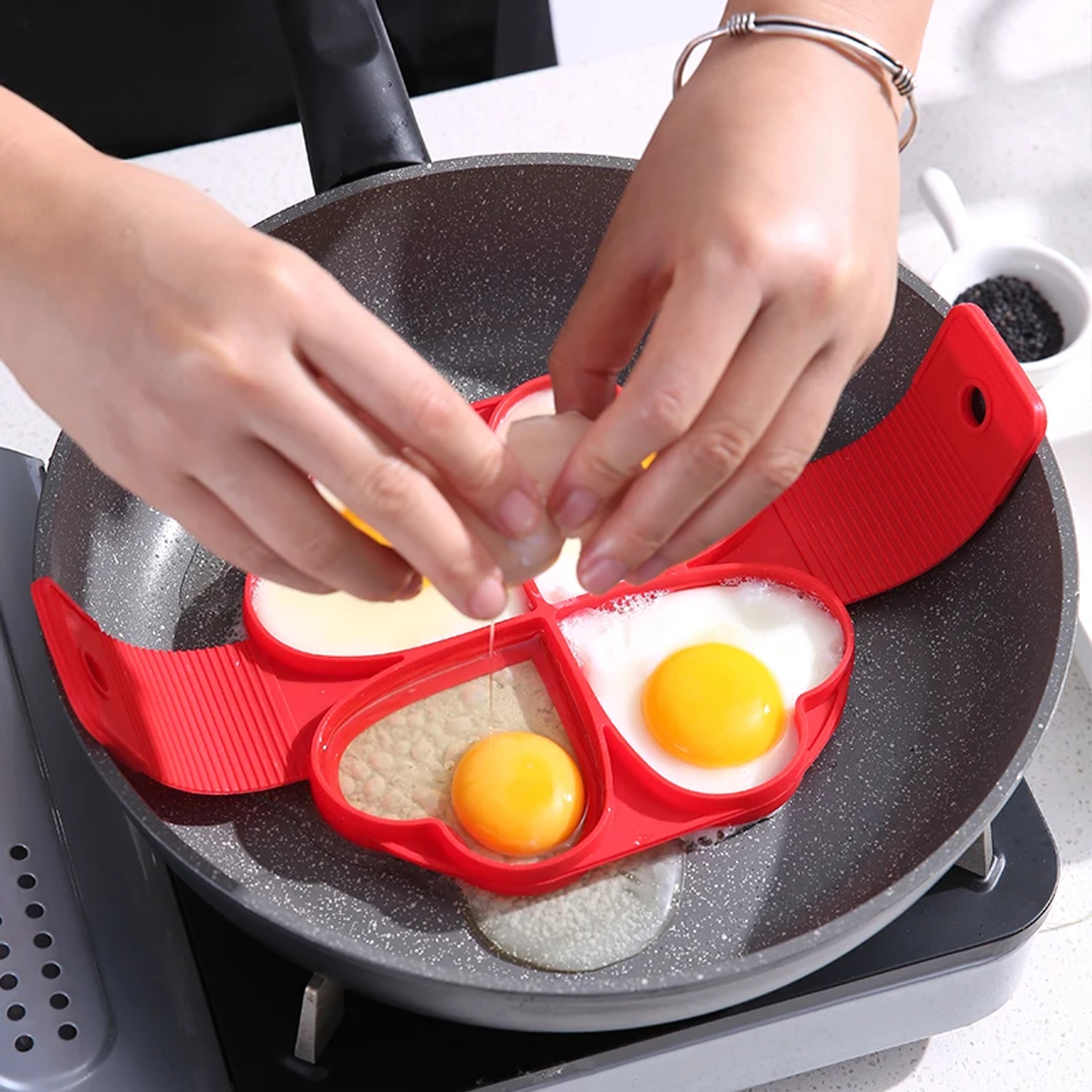 Egg Cooker Nonstick Pancake Maker Silicone Fried Egg Shaper Omelet Mold For Kitchen 0