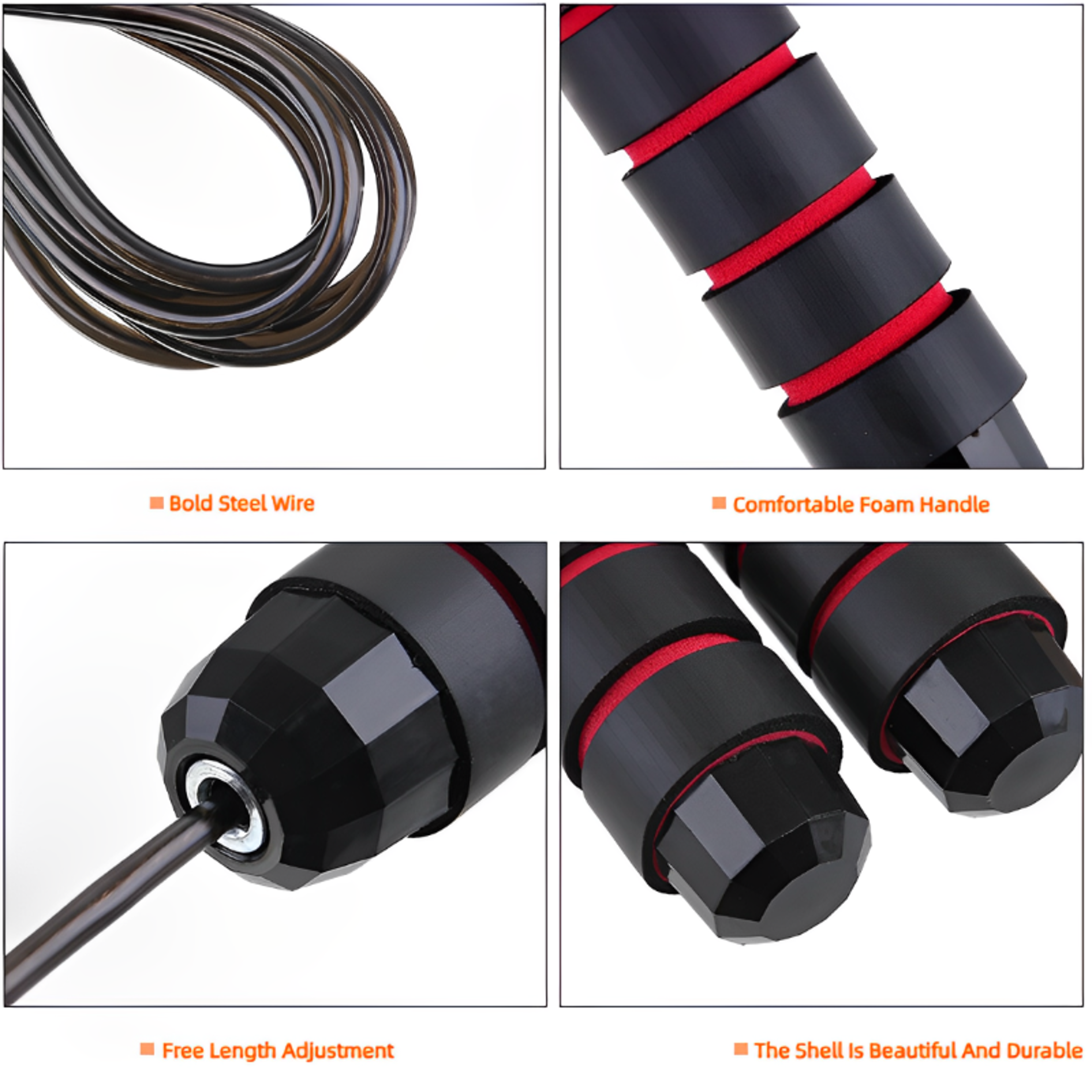 Adjustable Jump Rope with Steel Wire, Tangle-Free for Home Workout – view 4