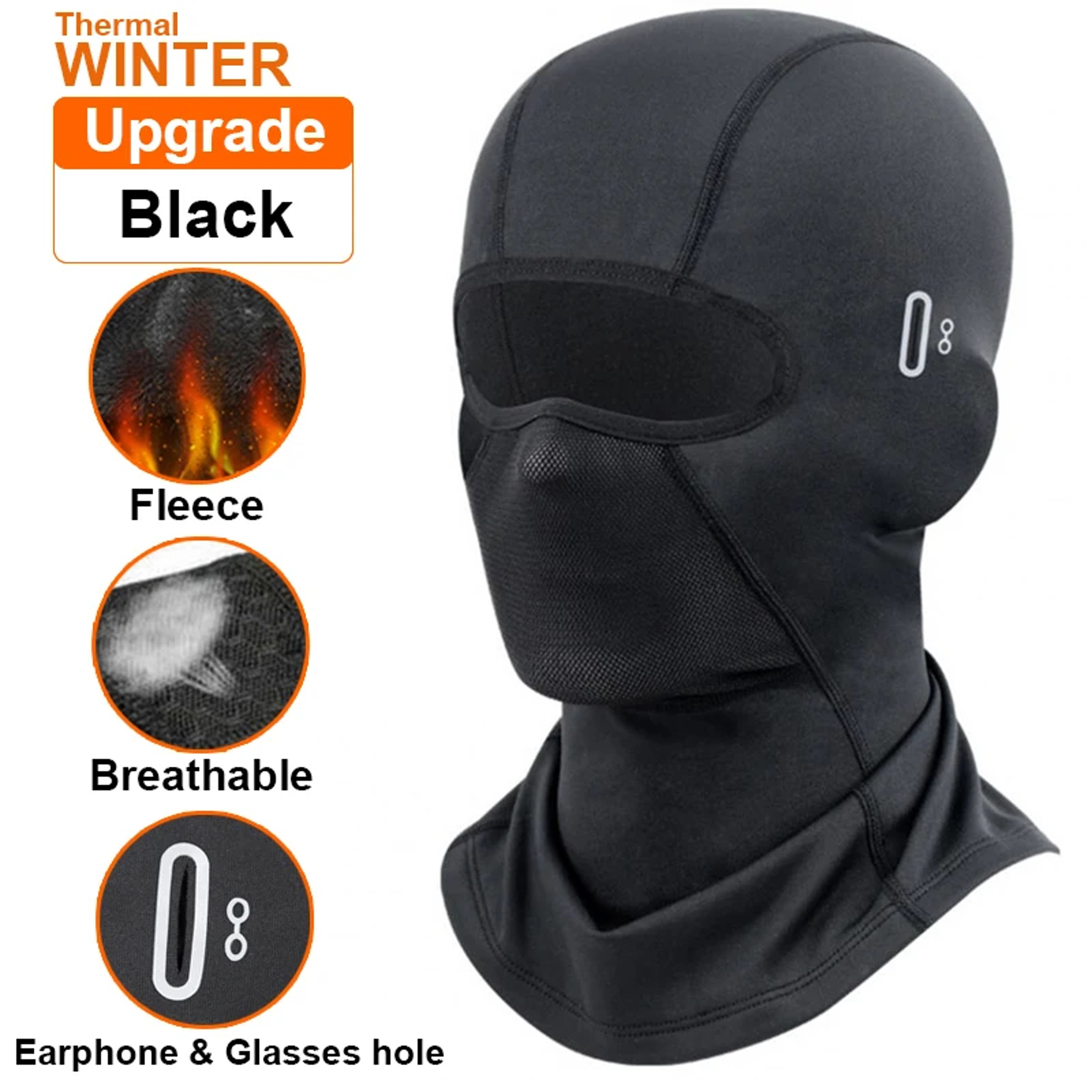 Cycling Thermal Winter Balaclava Full Face Mask Warm Sports Motorcycle Ski Fleece Scarf Cap For Hun 5