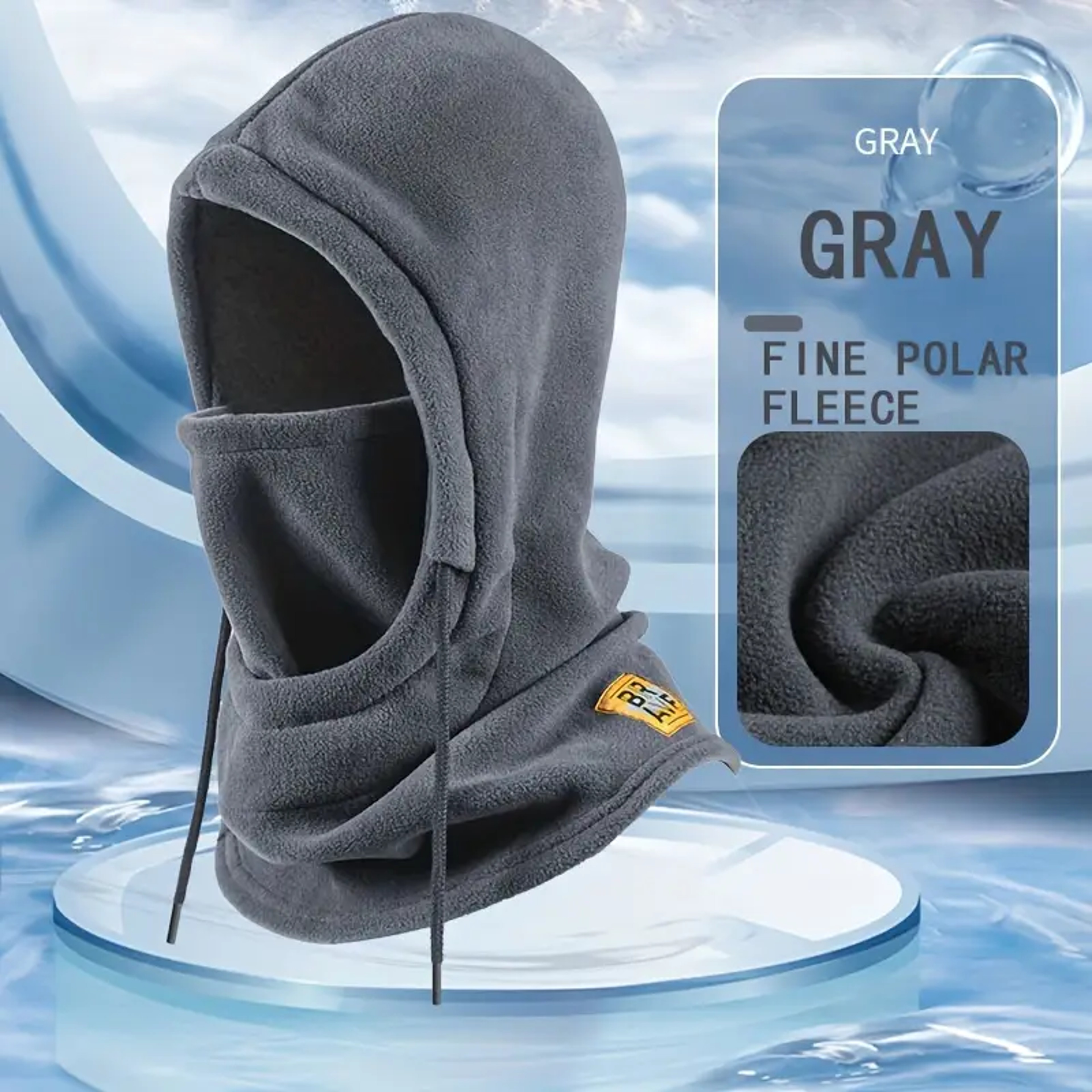 Thermal Winter Warm Hooded Hat Windproof Neck Cover Mask with Polar Fleece for Ski and Cycling Sports – view 1