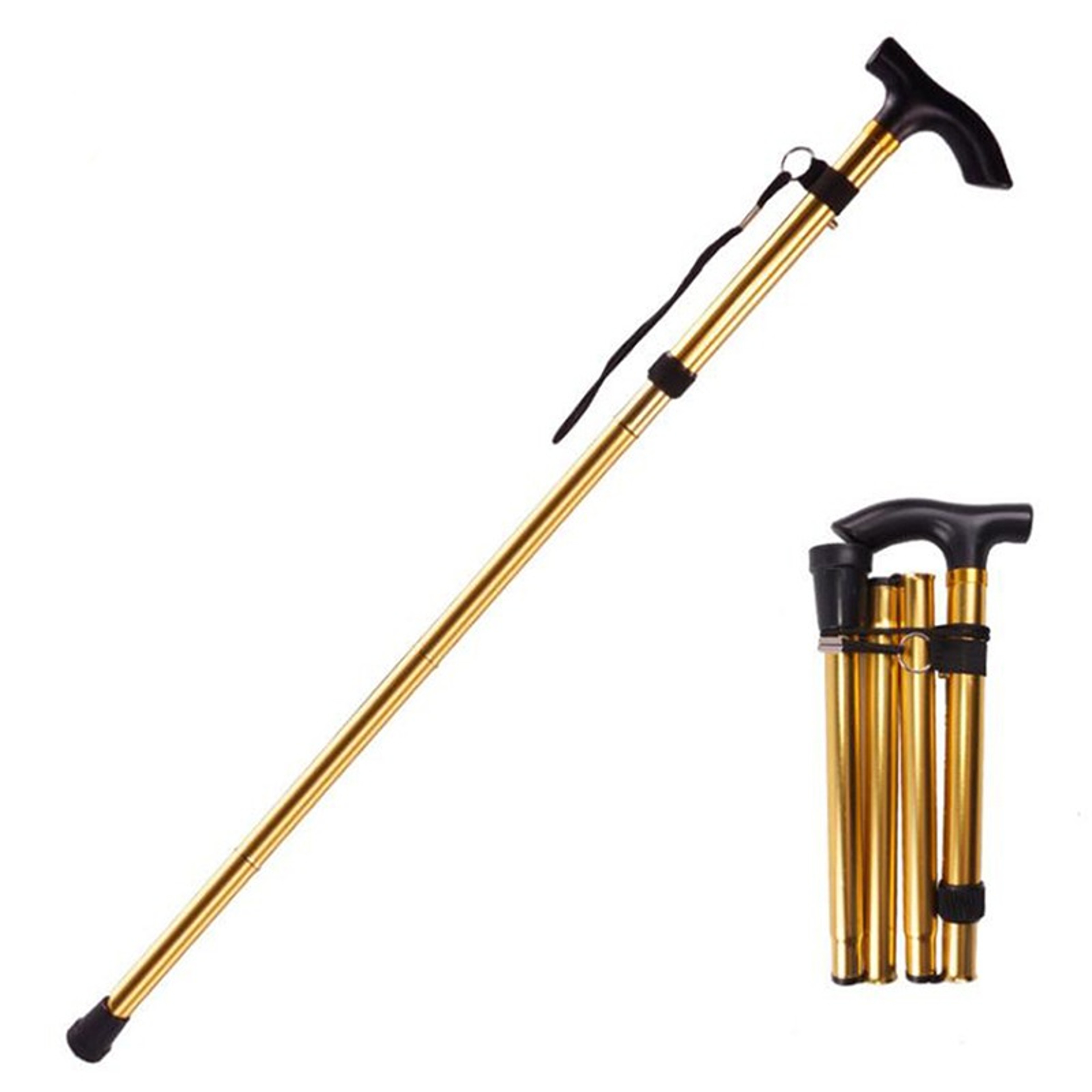 Telescopic Fold Crutches, Multifunction Walking Stick, Hiking Stick for Elderly, Outdoor Metal Cane – view 8