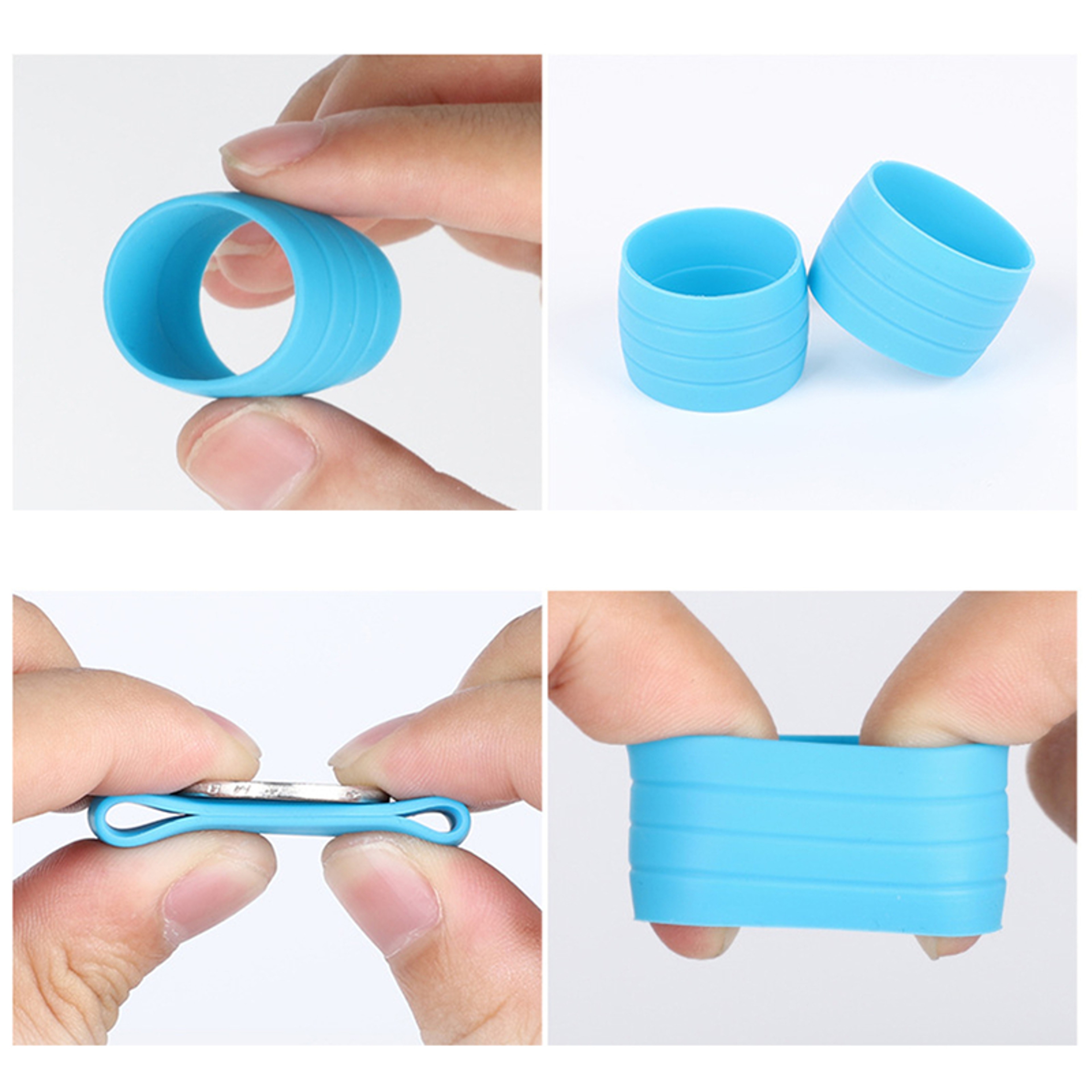 Tape Fixing Sleeve Ring, Silicone Cycling Handlebar, Protective Cover Bike Rubber, Anti-skip Waterproof Plugs Road Hand – view 5