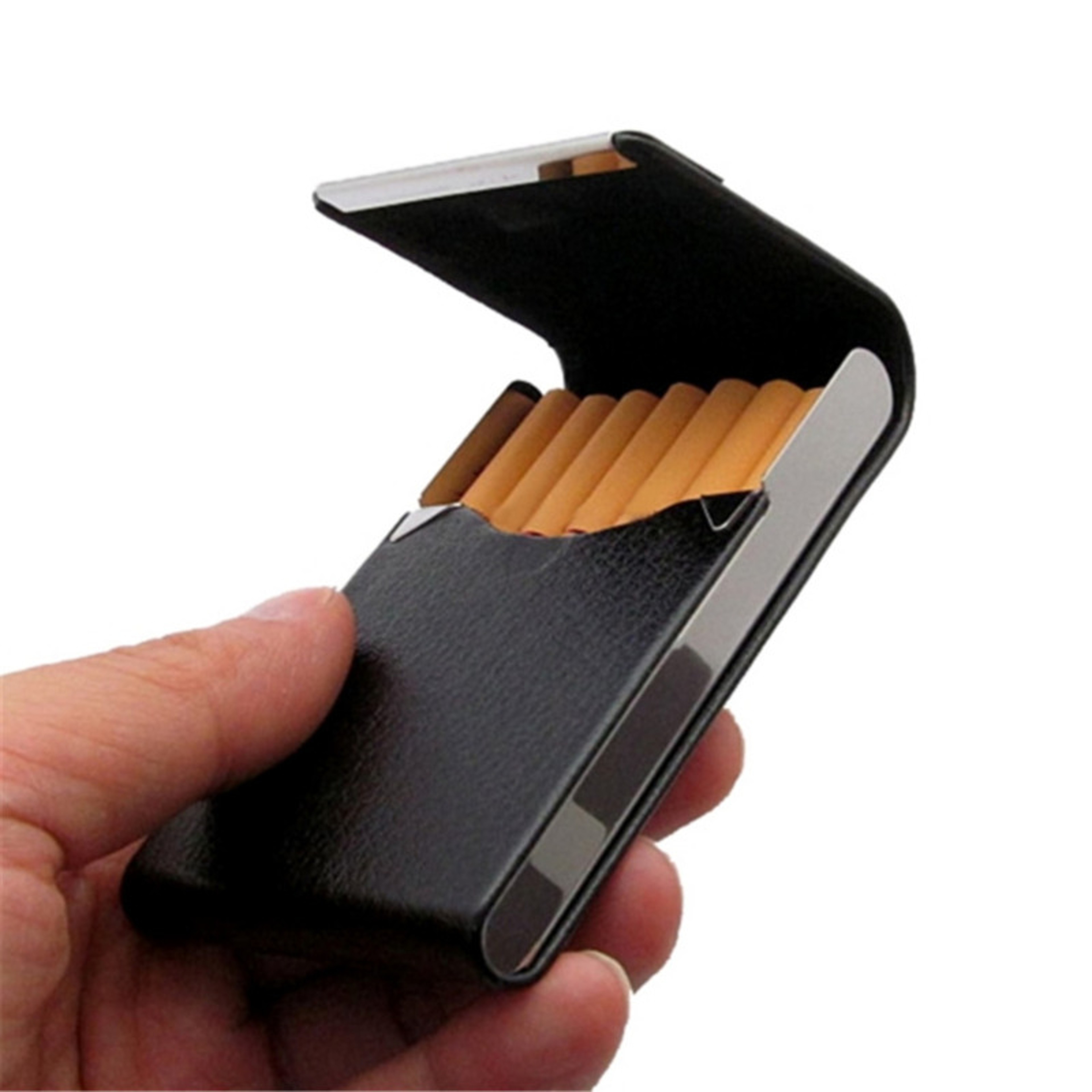 Cigarette Case PU Cigar, Multifunction Stainless Steel Storage Box, Card Cases, Tobacco Holder Smoking Accessories – view 2