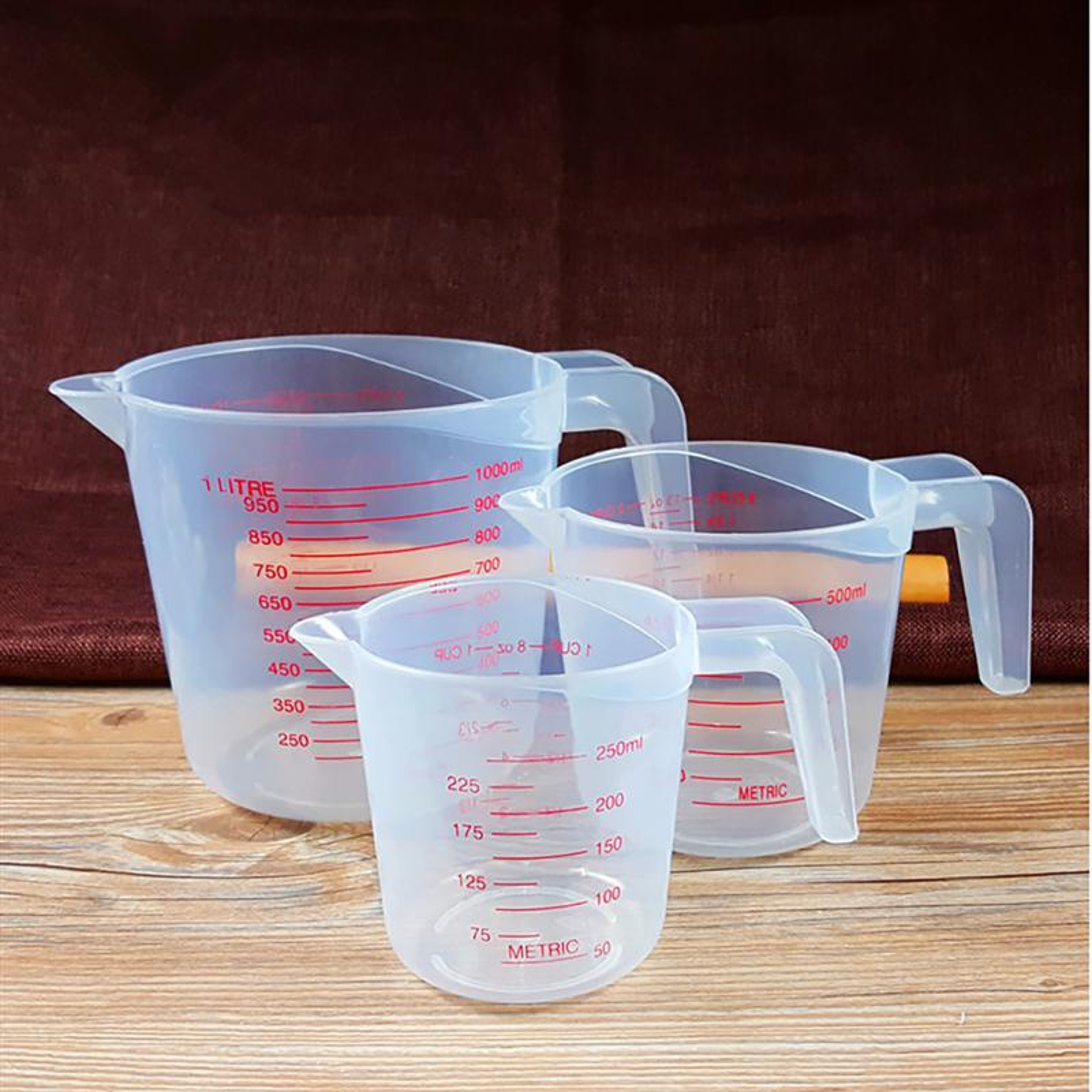 Plastic Measuring Volume Beaker, Baking Liquid Measuring Cups with PVC Scale – view 4