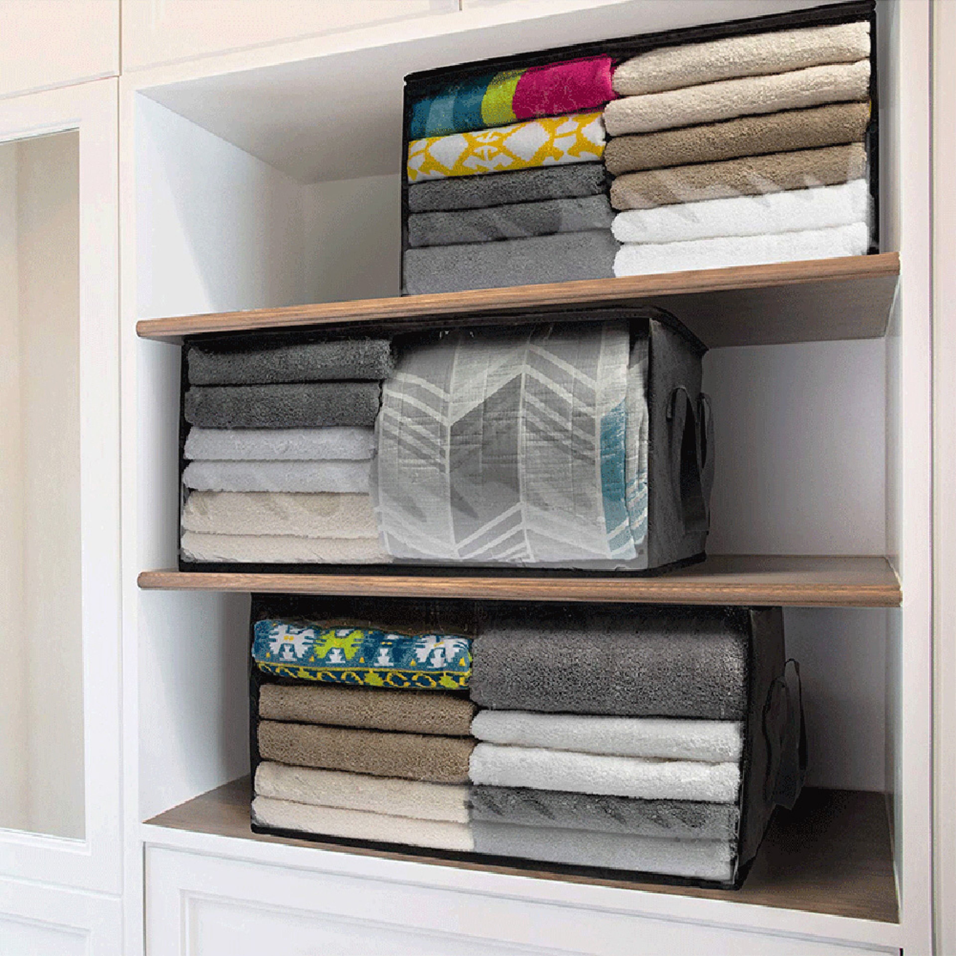 Non-Woven Foldable Storage Bag, Large Capacity Quilt Organizer with Zipper – view 4