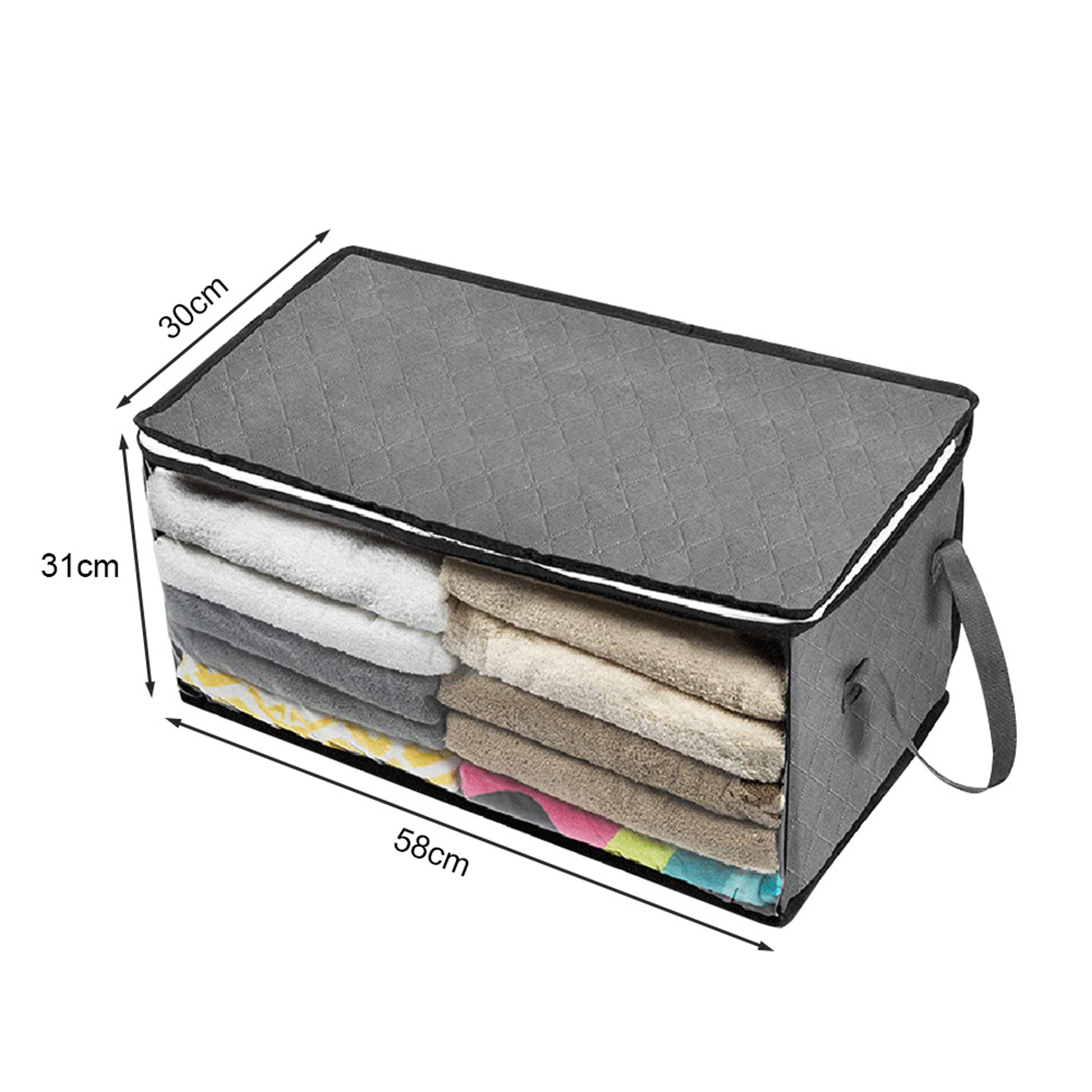 Non-Woven Foldable Storage Bag, Large Capacity Quilt Organizer with Zipper – view 6