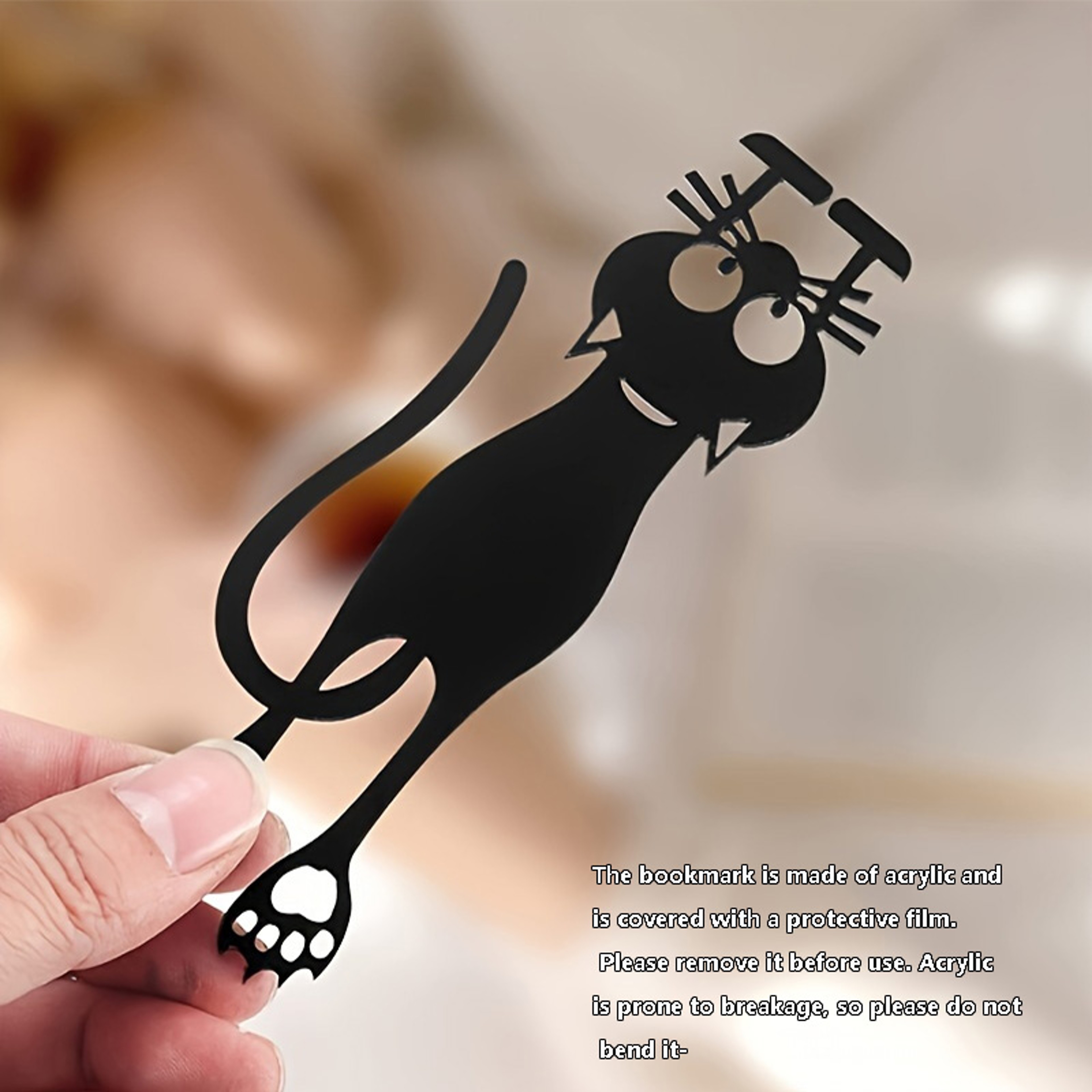 Creative Hollowed Out Black Kitten Hanging Bookmarks Acrylic Hollowed Out Bookmarks Perfect Gifts F 4