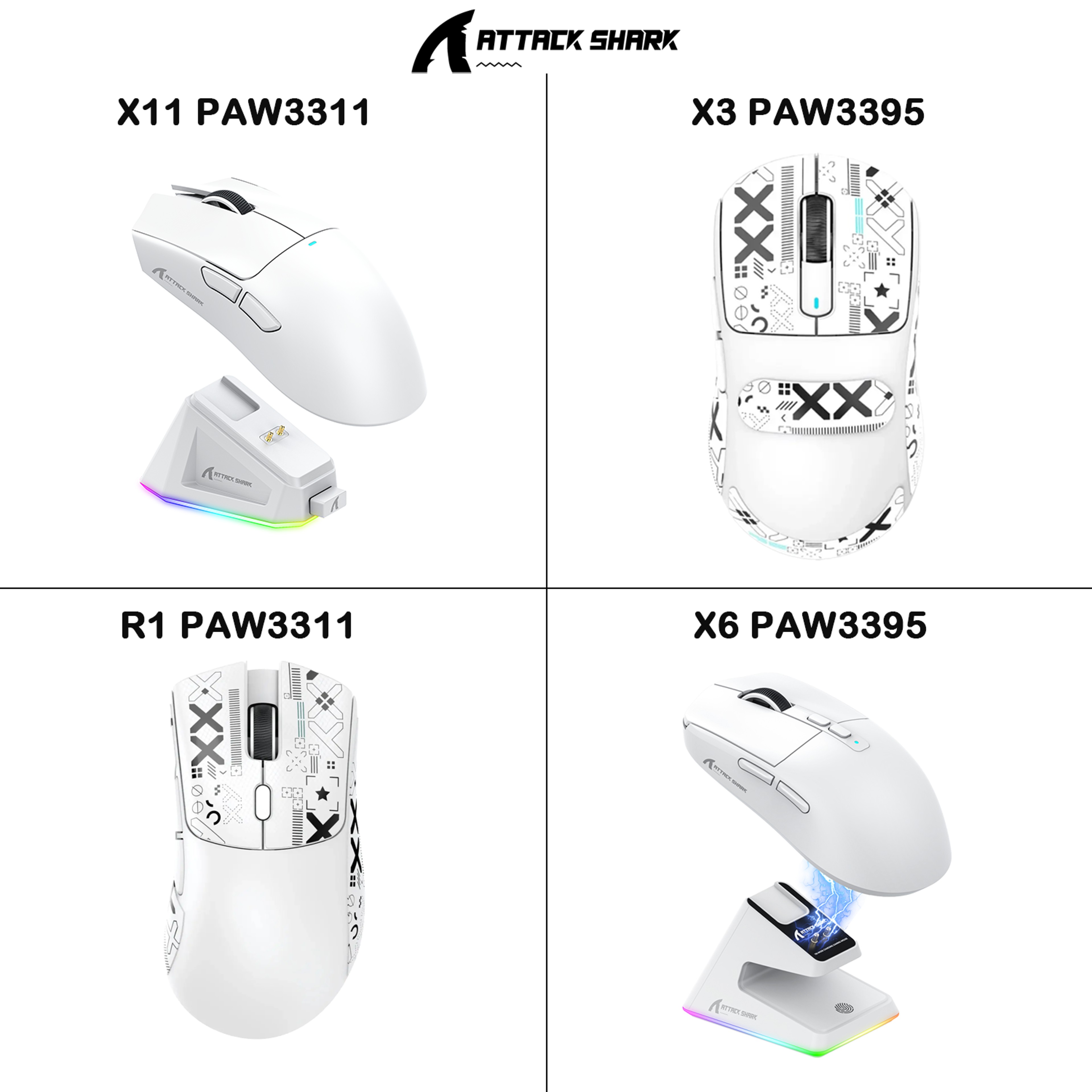 Lightweight Ergonomic Gaming Mouse, Attack Shark RGB Wireless, Bluetooth Tri Mode Connectivity for VALORANT and FPS – view 1