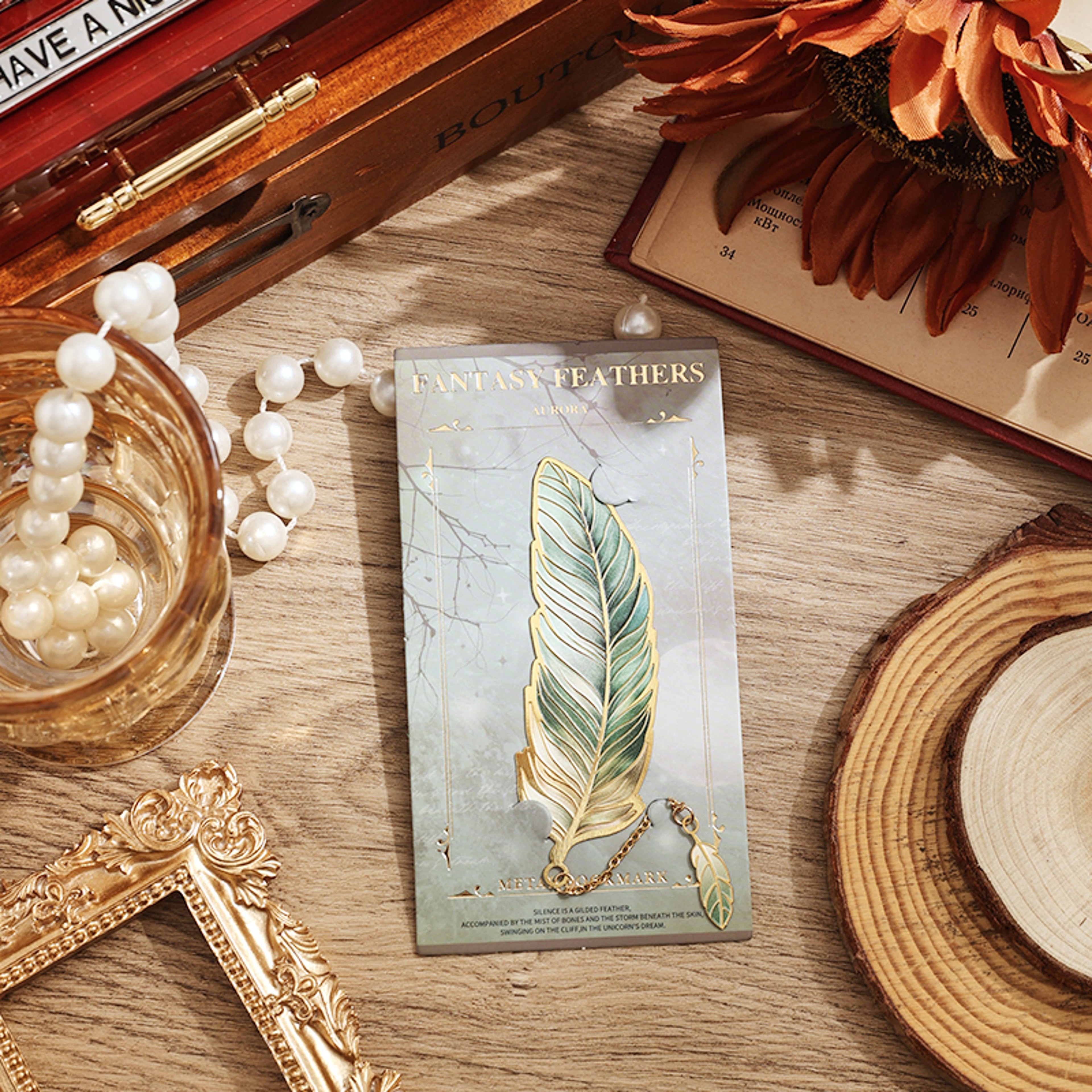 Metal Bookmark With Metal Chain Pendant Bookmark, Vintage Feather Bronzing, For Teachers Friends Book Lovers Book Club – view 10