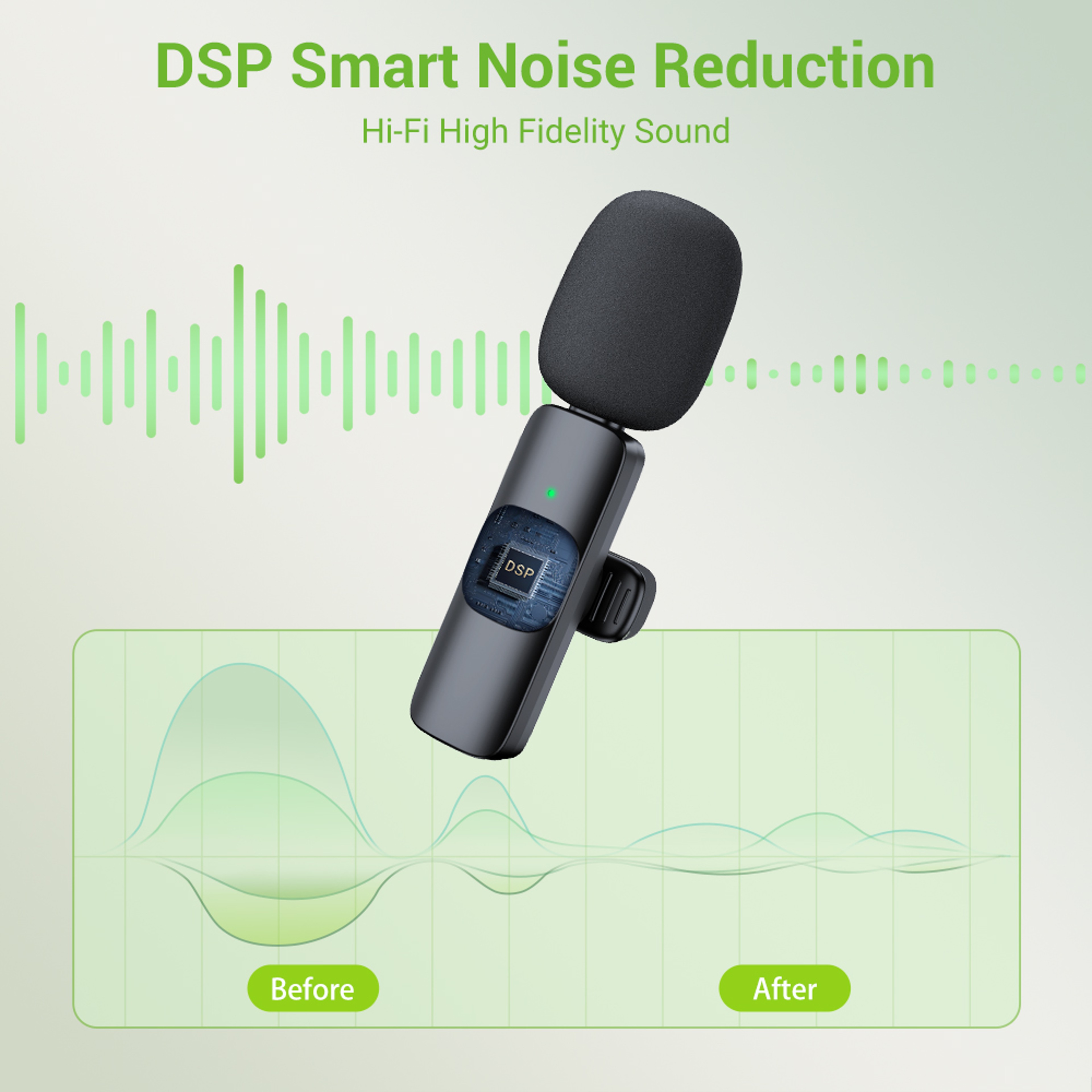 Portable Wireless Lavalier Microphone for iPhone, Android, Mini Mic for Gaming, Audio Video Recording, Live Broadcast – view 3
