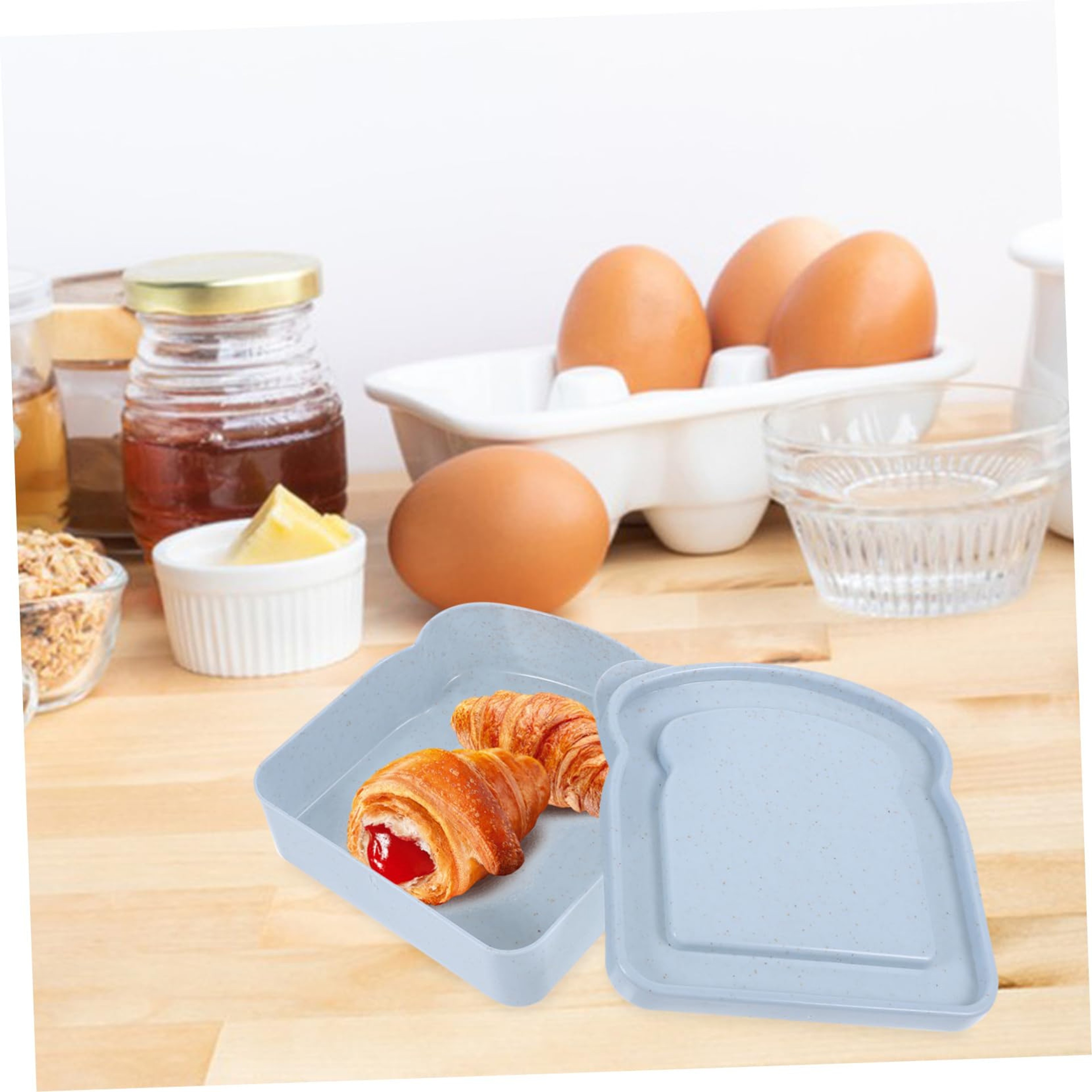 Large-capacity Bento Box, Toast Shaped Bamboo Fiber, Kitchen Outdoor Picnic Box – view 4