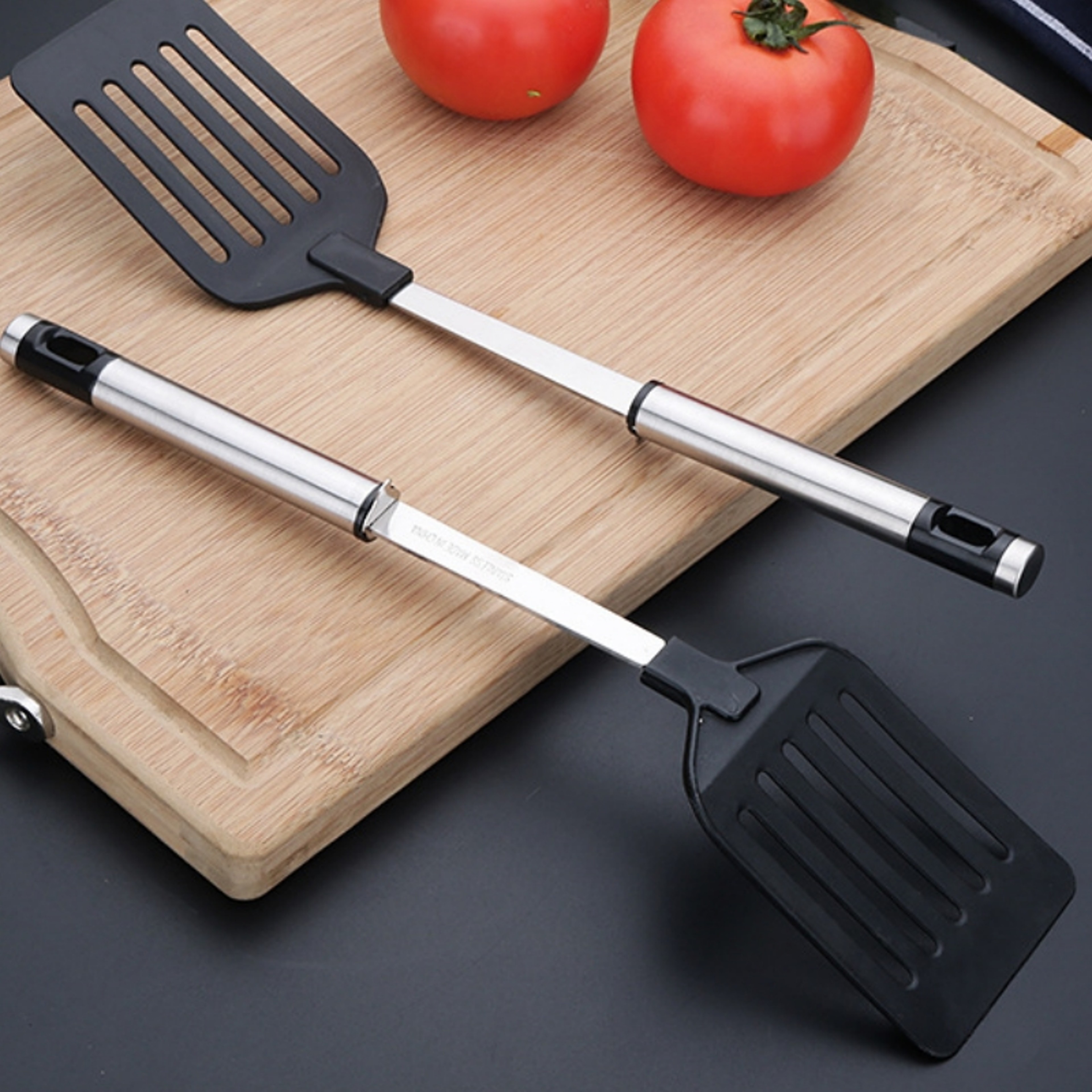 Kitchen Tools Nylon Handle Spatula, Stainless Steel Turners, Fried Shovel Egg Fish Frying Pan Scoop Spatula Cooking – view 5