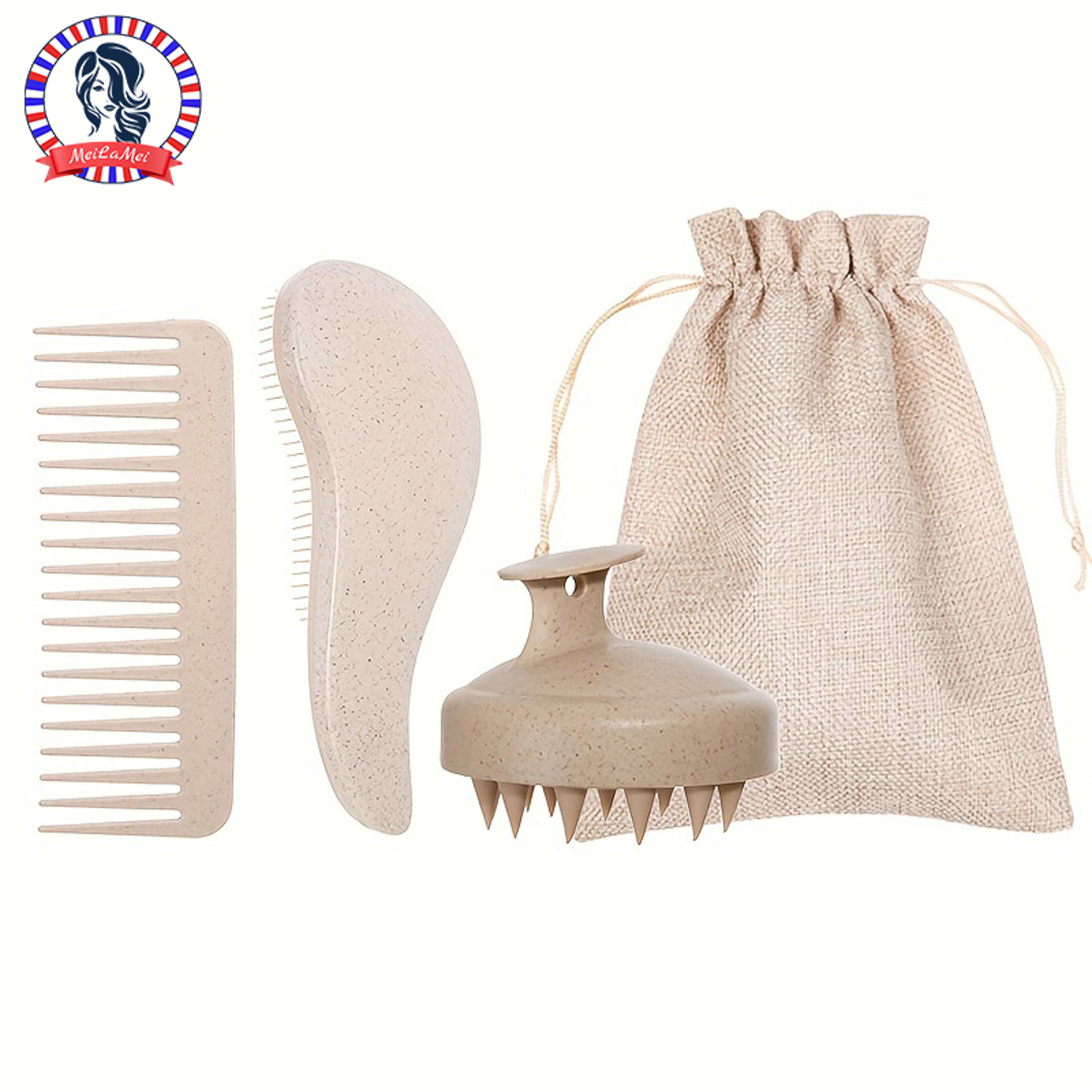 Portable Silicone Scalp Massager, Eco-Friendly Hair Brush Set with Soft Bristles & Colorful Gift Set for Normal Hair – view 1