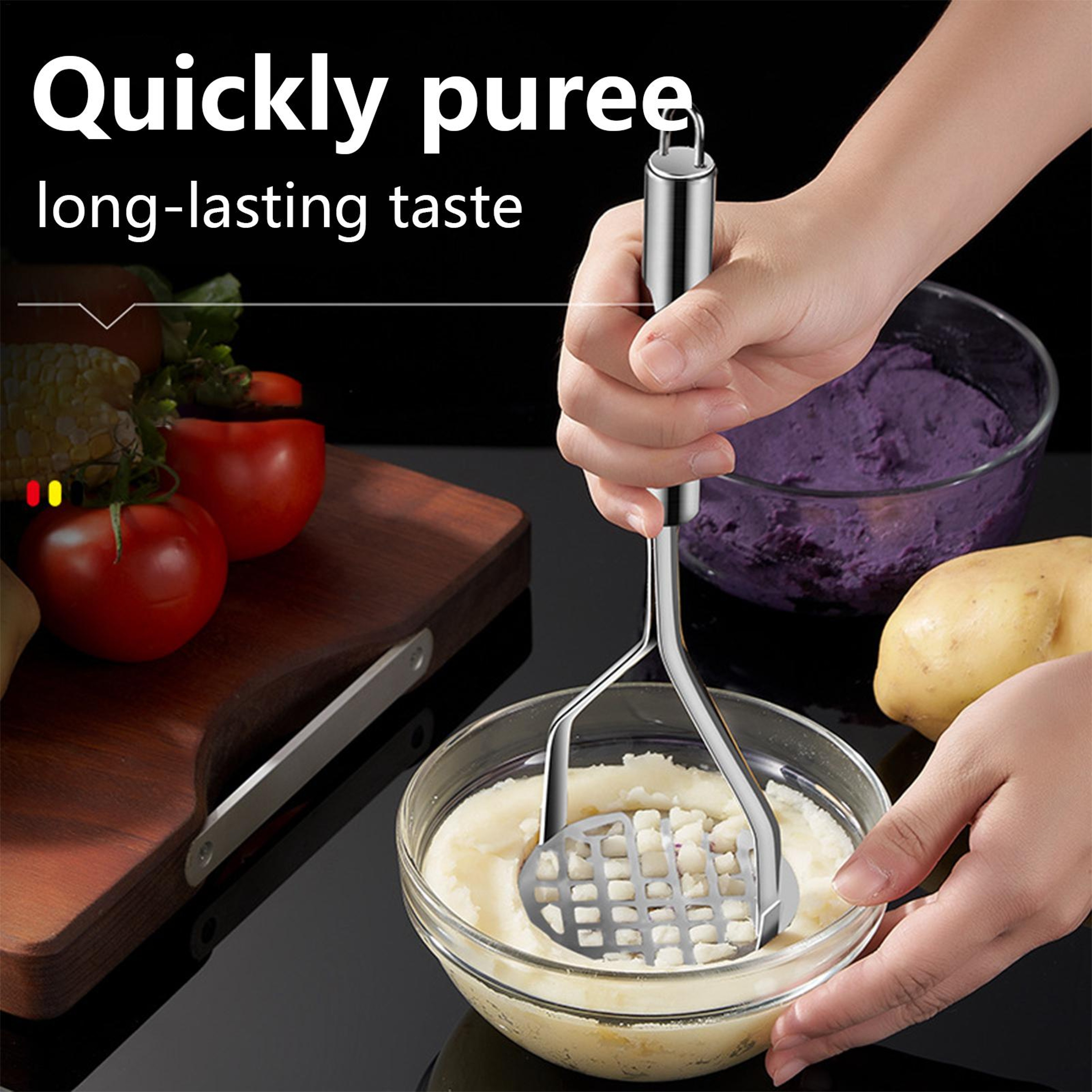 Potato Ricer Stainless Steel Manual, Garlic Masher for Creative Cooking – view 5