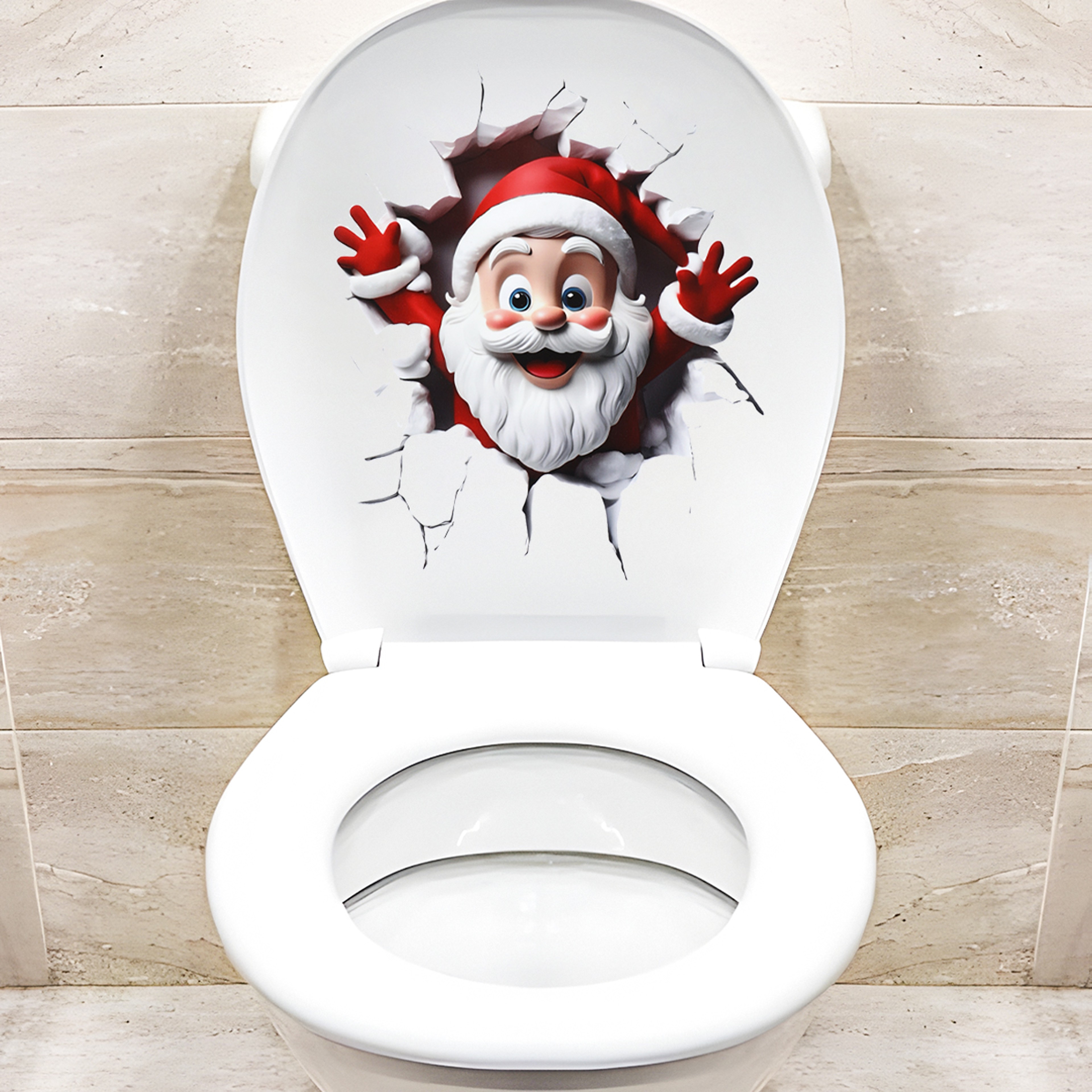 Xmas Bathroom Decor, Christmas Snowman Toilet Sticker, Merry Christmas Party Decoration, Navidad New Year Gift – view 5
