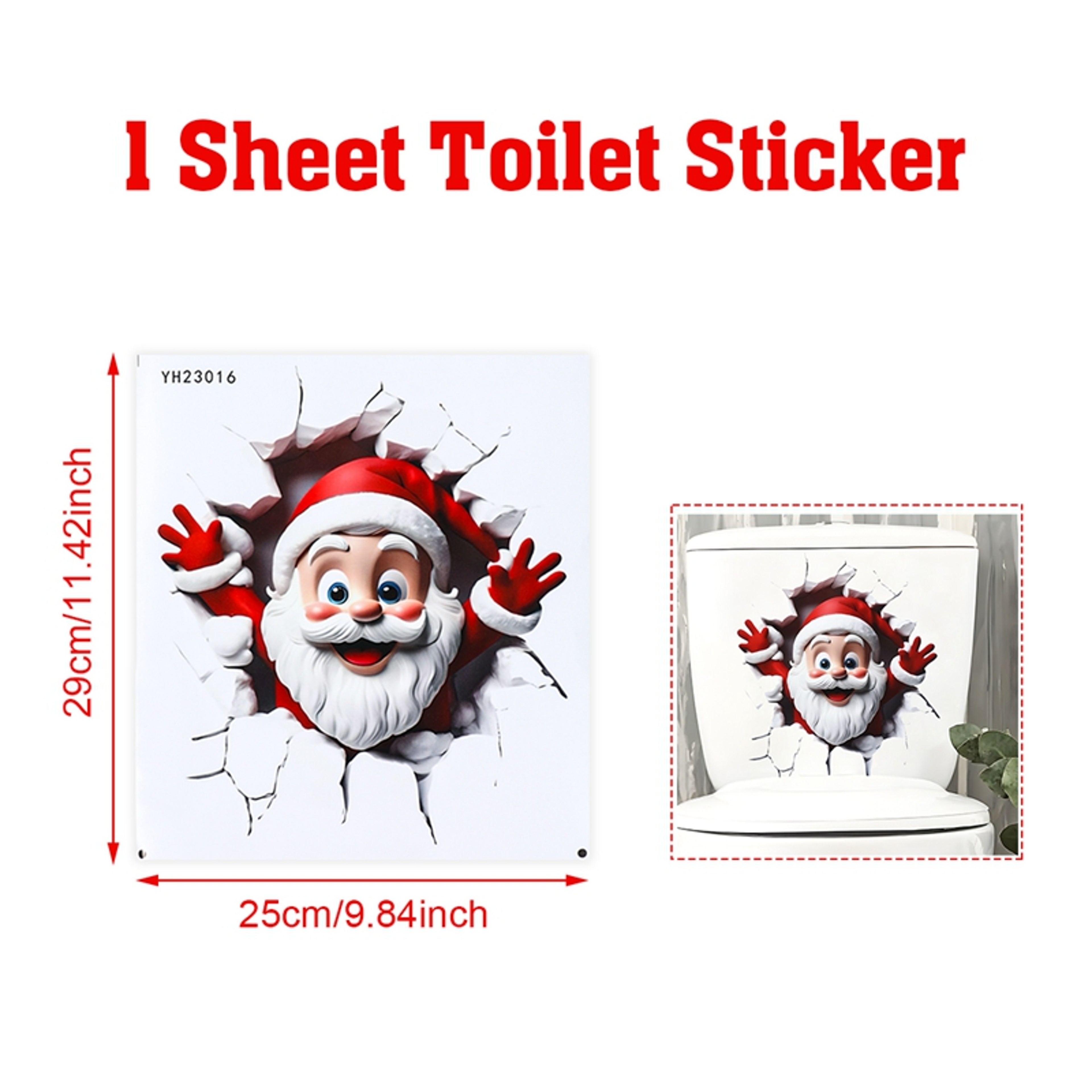 Xmas Bathroom Decor, Christmas Snowman Toilet Sticker, Merry Christmas Party Decoration, Navidad New Year Gift – view 8