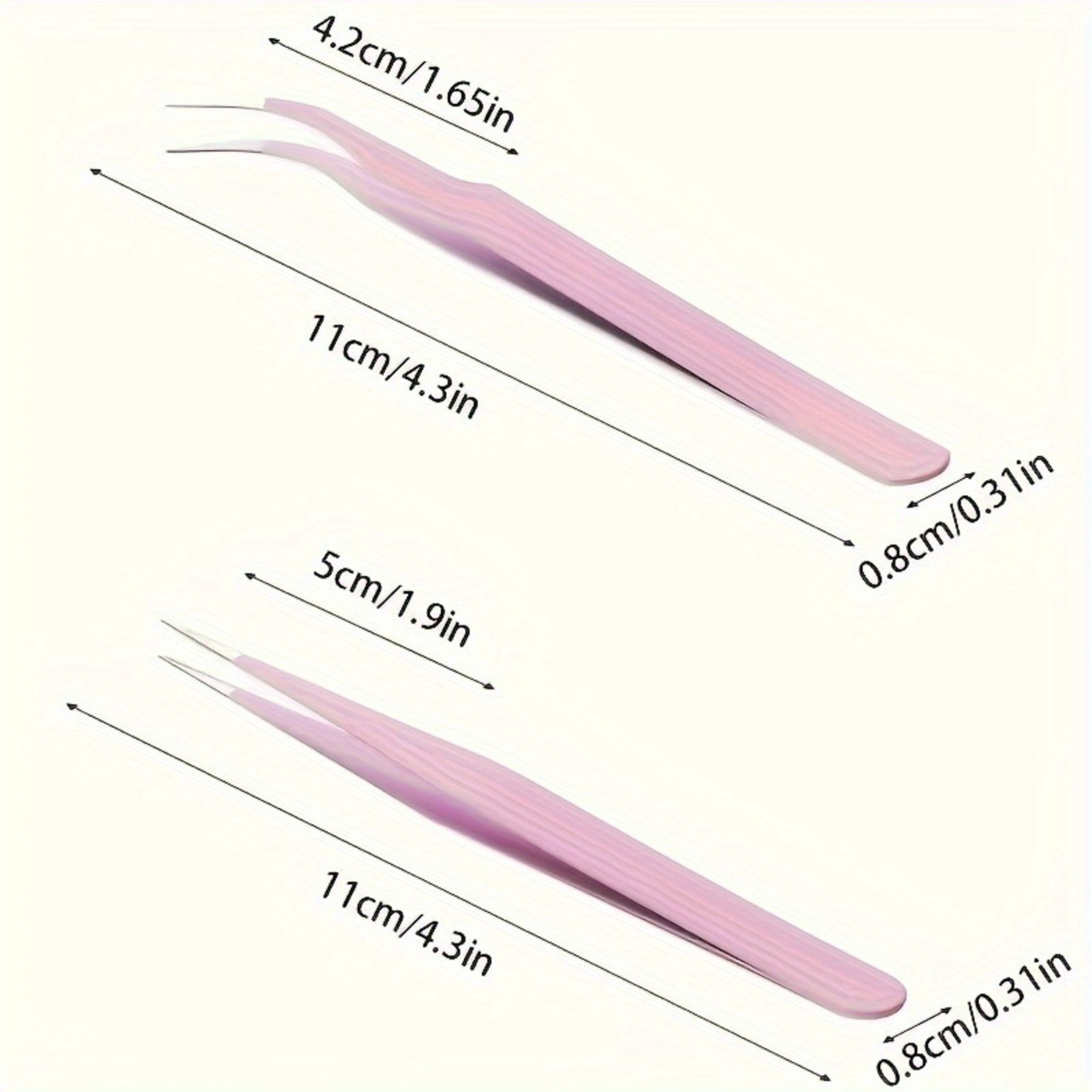 Precision Stainless Steel Tweezers for Scrapbook, Curved and Straight Heads, Colorful Options in Pink, Blue, Purple – view 6
